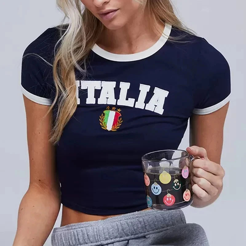 Navy Italia Crop Top