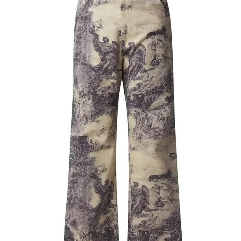 Oil Painting Style Graphic Baggy Jeans