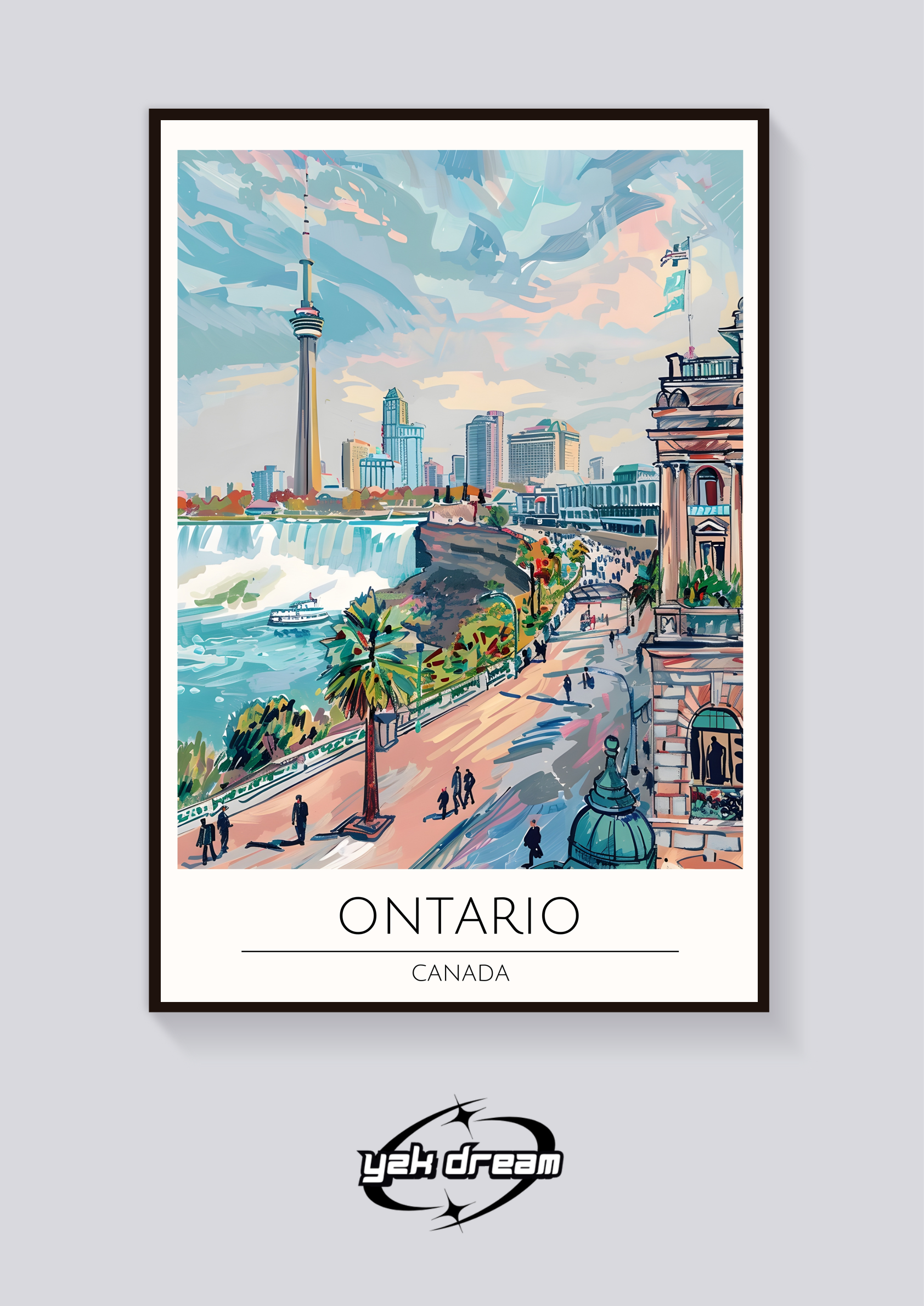 Ontario Niagara Falls Retro Poster