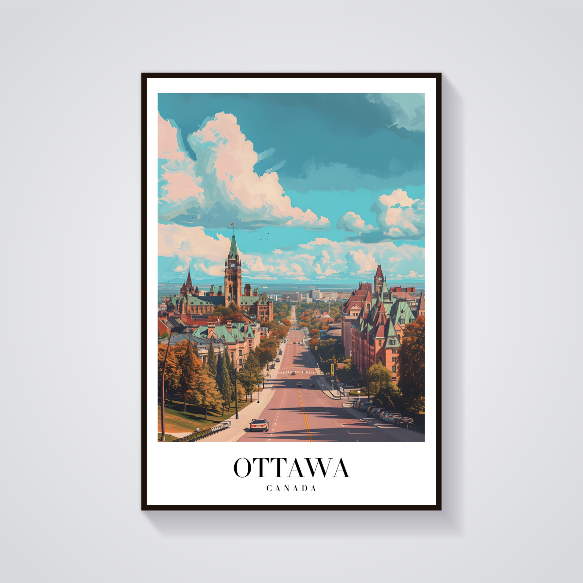 Ottawa Parliament Vintage Poster