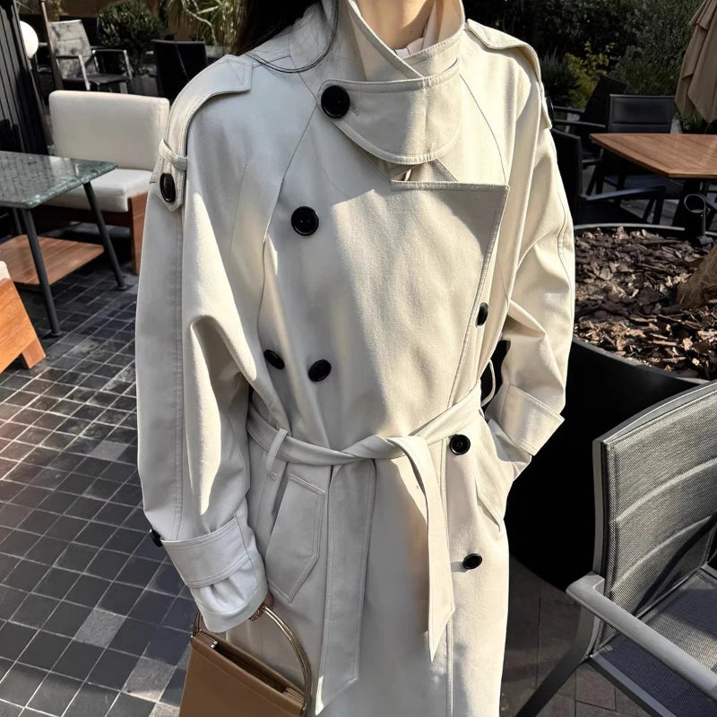 Oversized Y2K Double Breasted Long Trench Coat