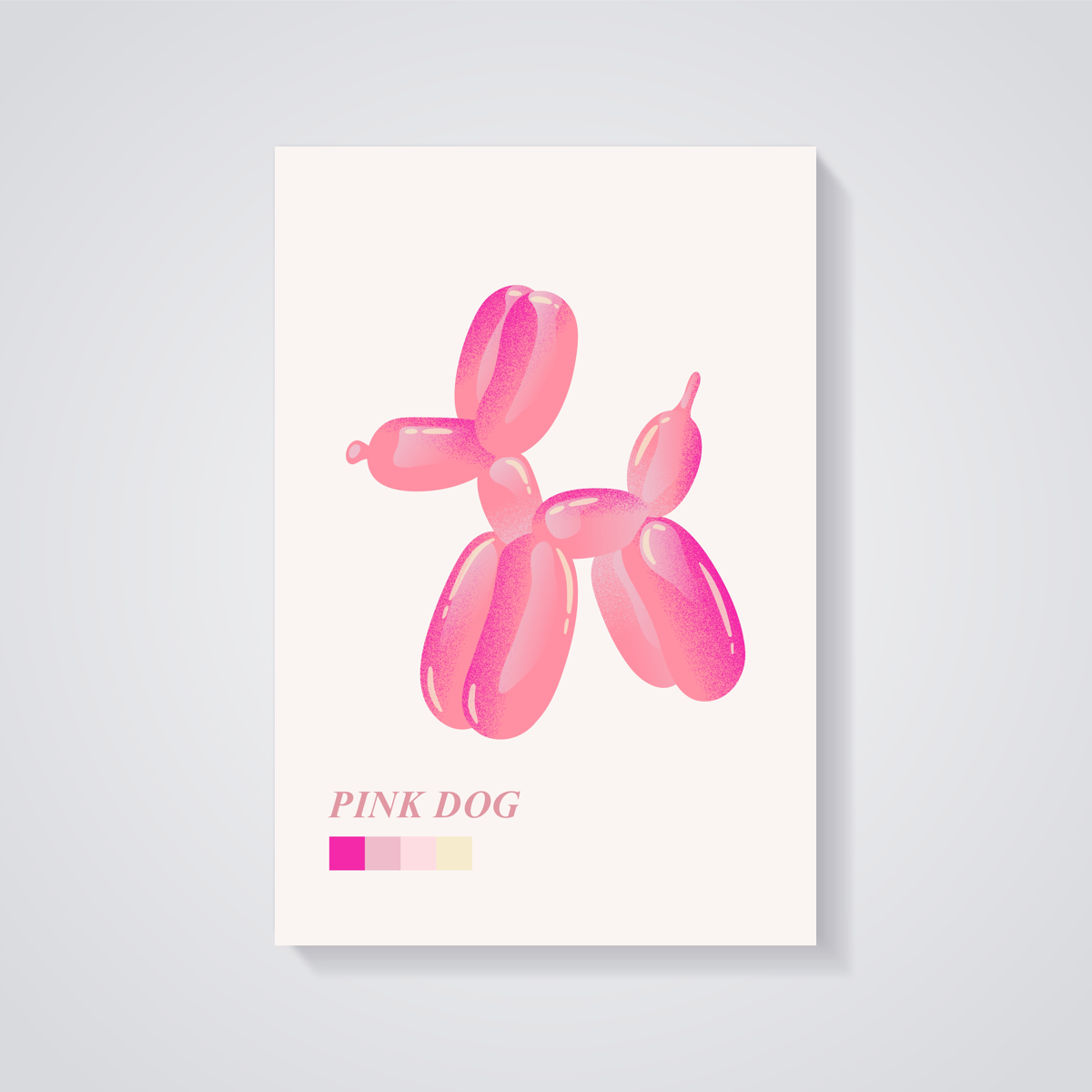 Pink Balloon Dog Poster