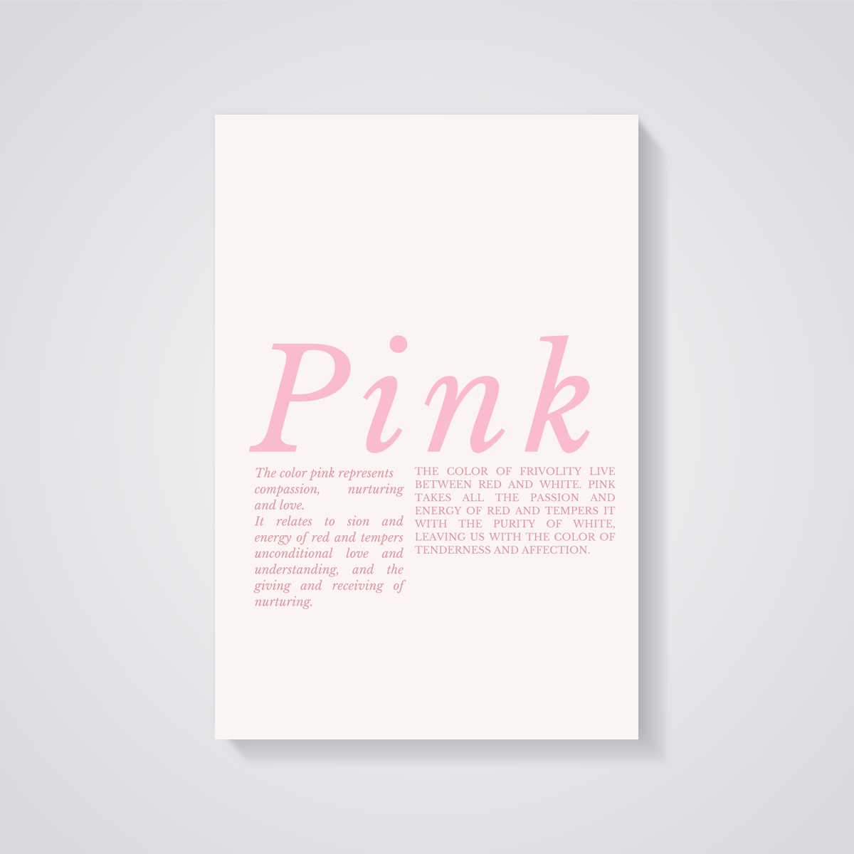 Pink Color Meaning Poster