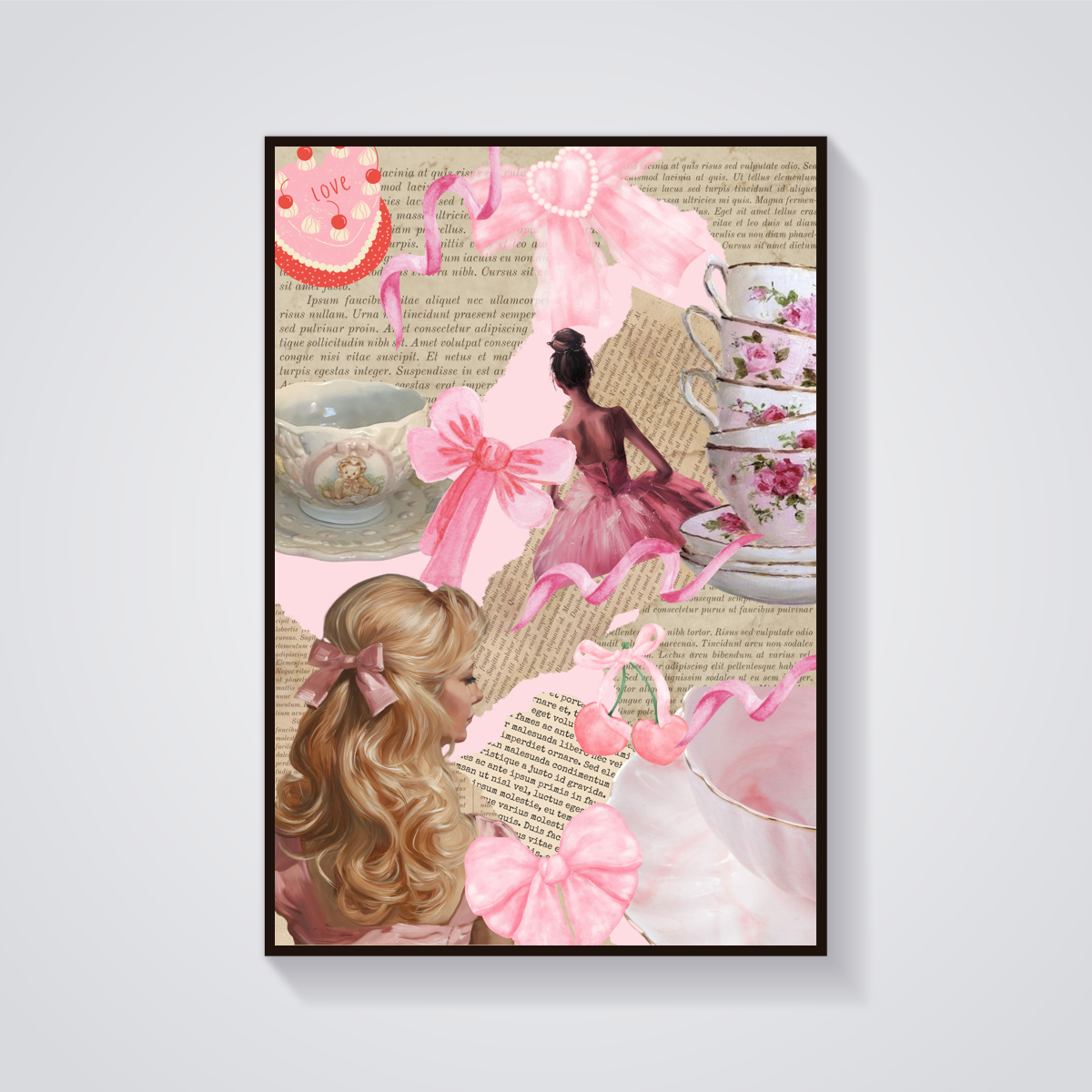 Pink Coquette Collage Poster