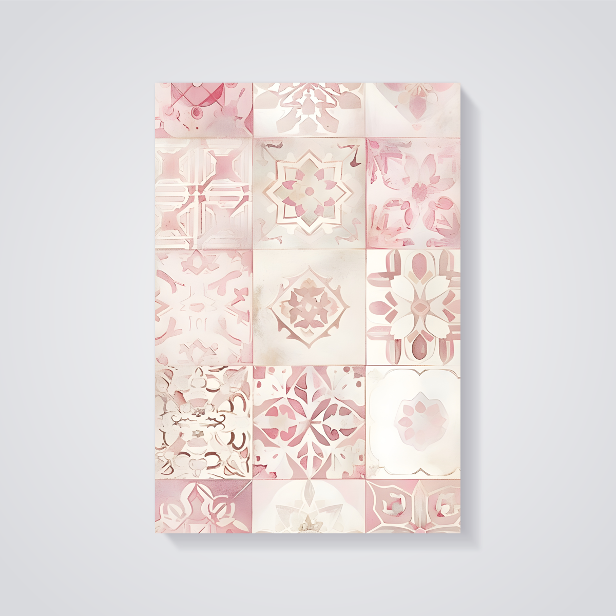 Pink Floral Tile Pattern Poster