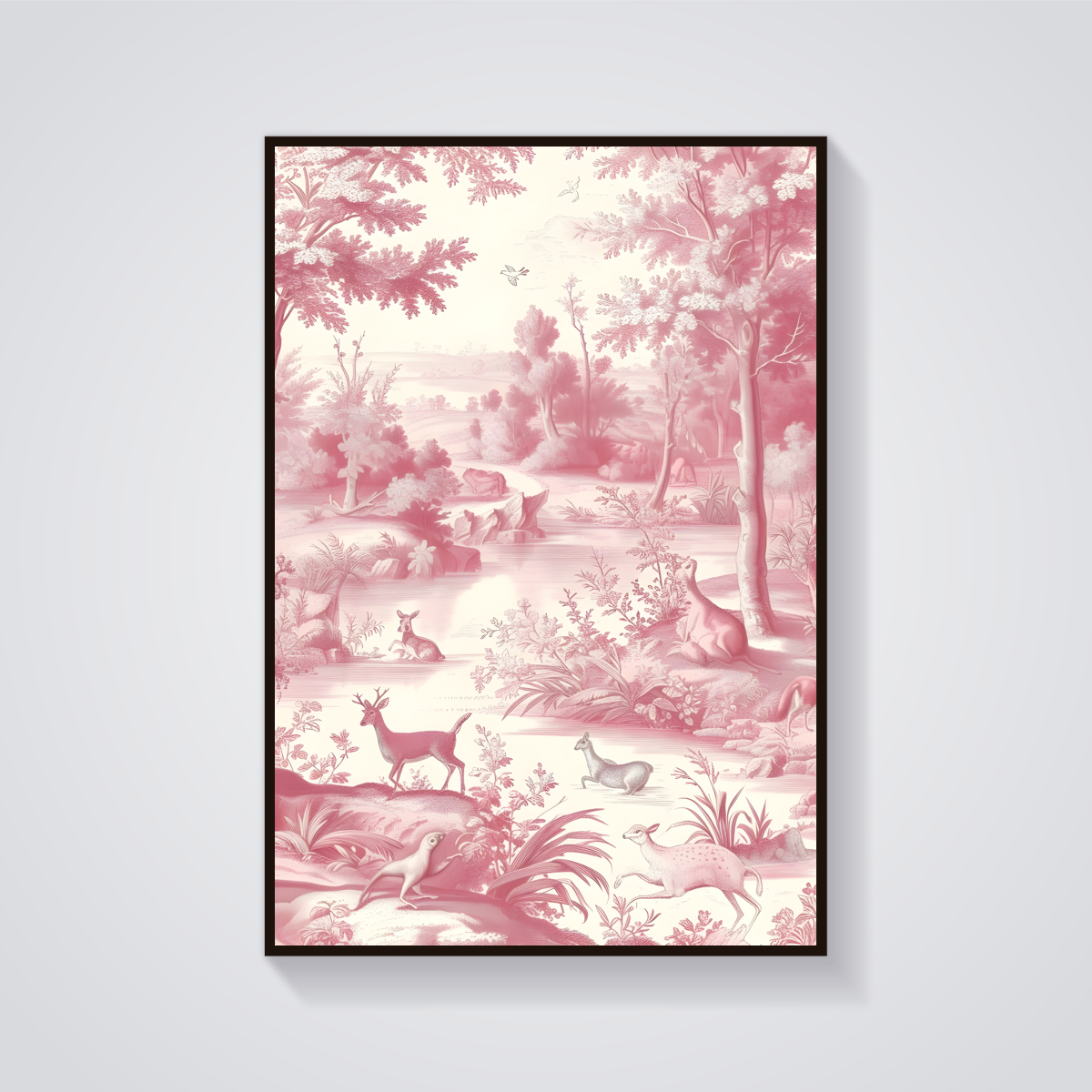Pink Forest Deer Poster