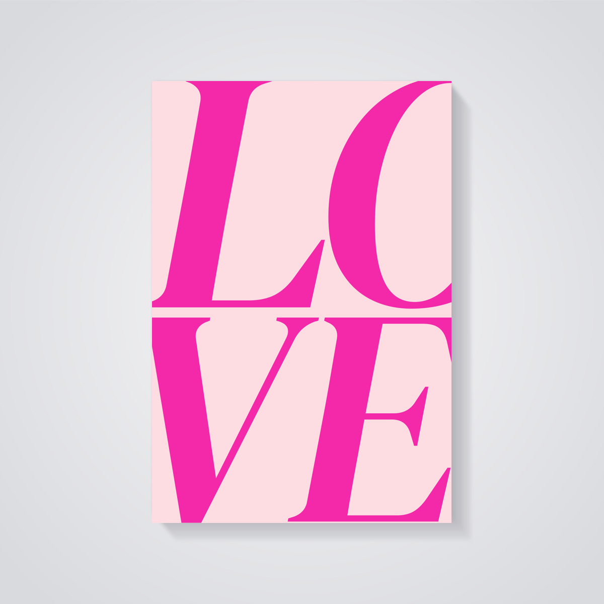 Pink LOVE Text Poster
