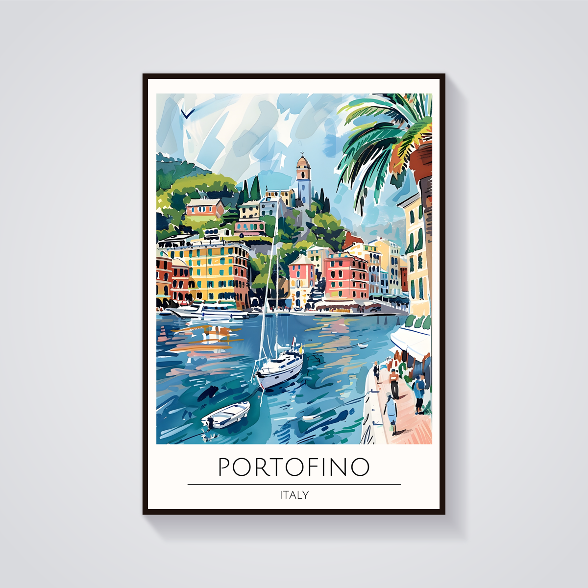 Portofino Harbour View Poster