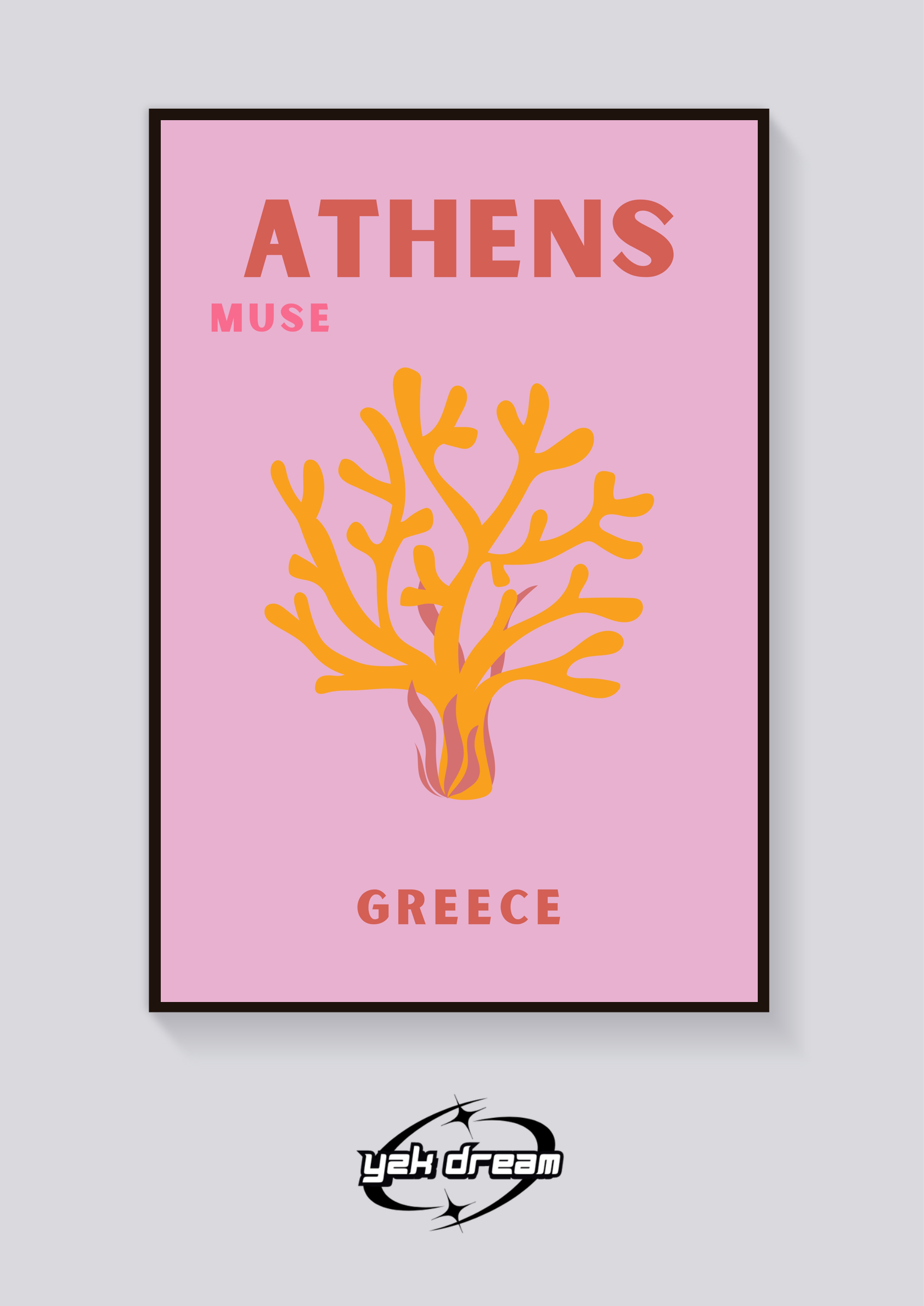 Preppy Athens Abstract Plant Poster