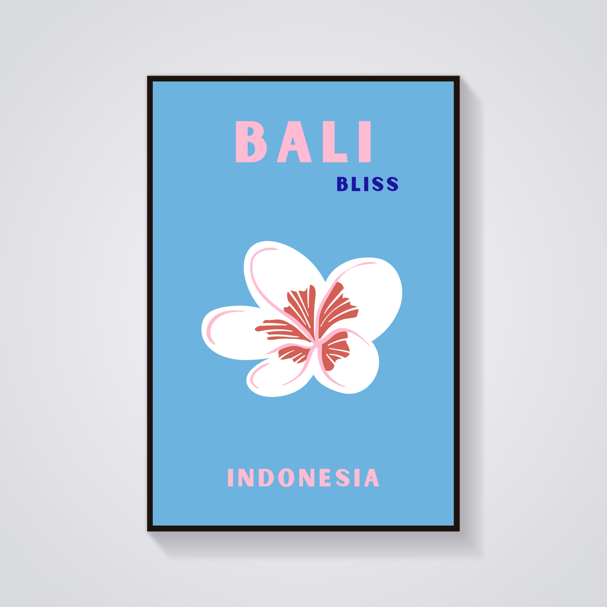 Preppy Bali Blossom Travel Poster