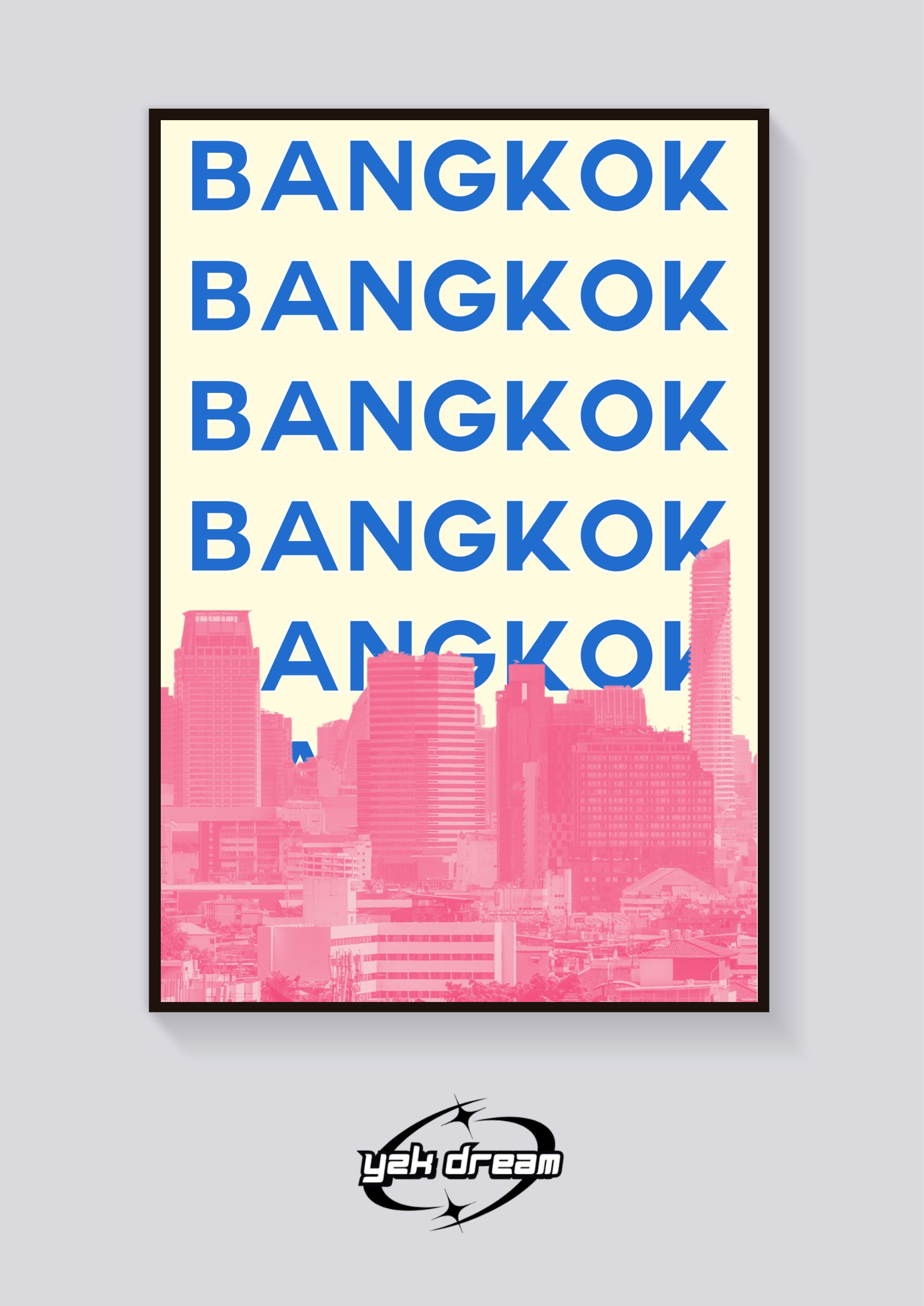 Preppy Bangkok Skyline Poster