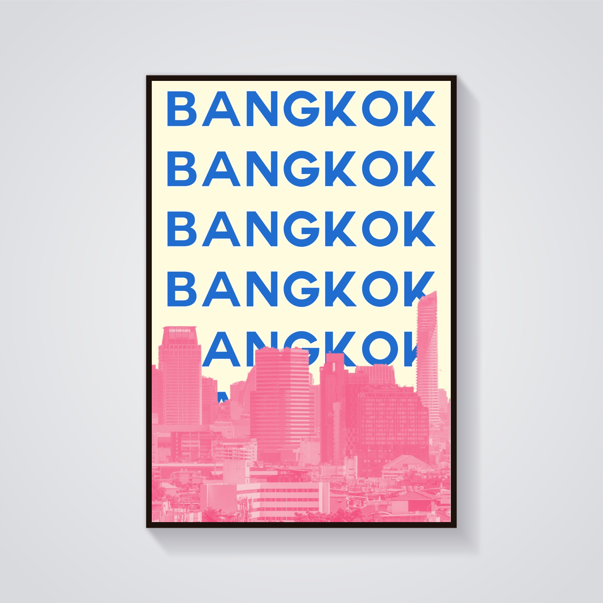 Preppy Bangkok Skyline Poster