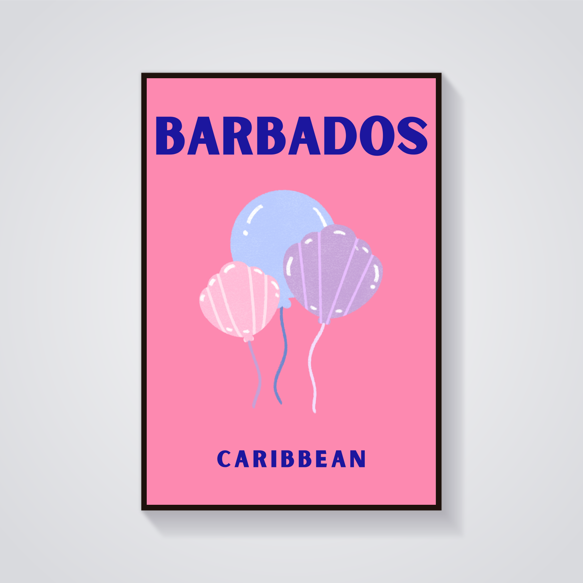 Preppy Barbados Balloons Poster