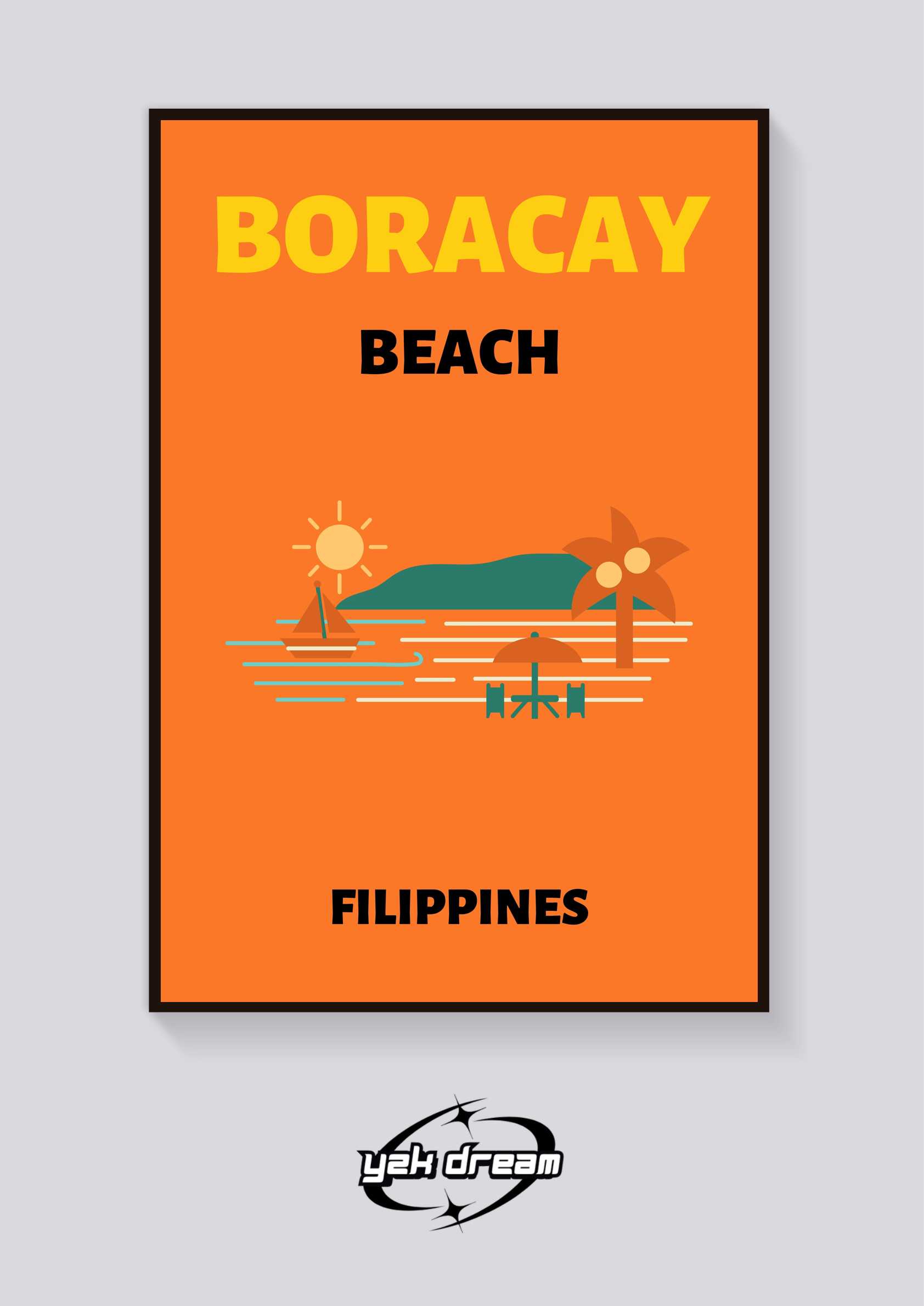Preppy Boracay Philippines Beach Poster