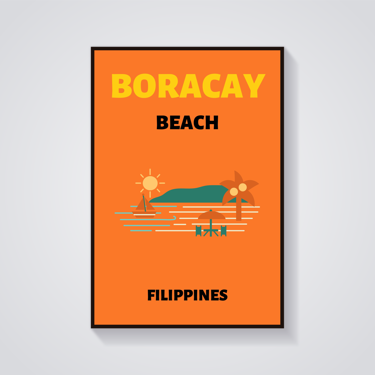 Preppy Boracay Philippines Beach Poster