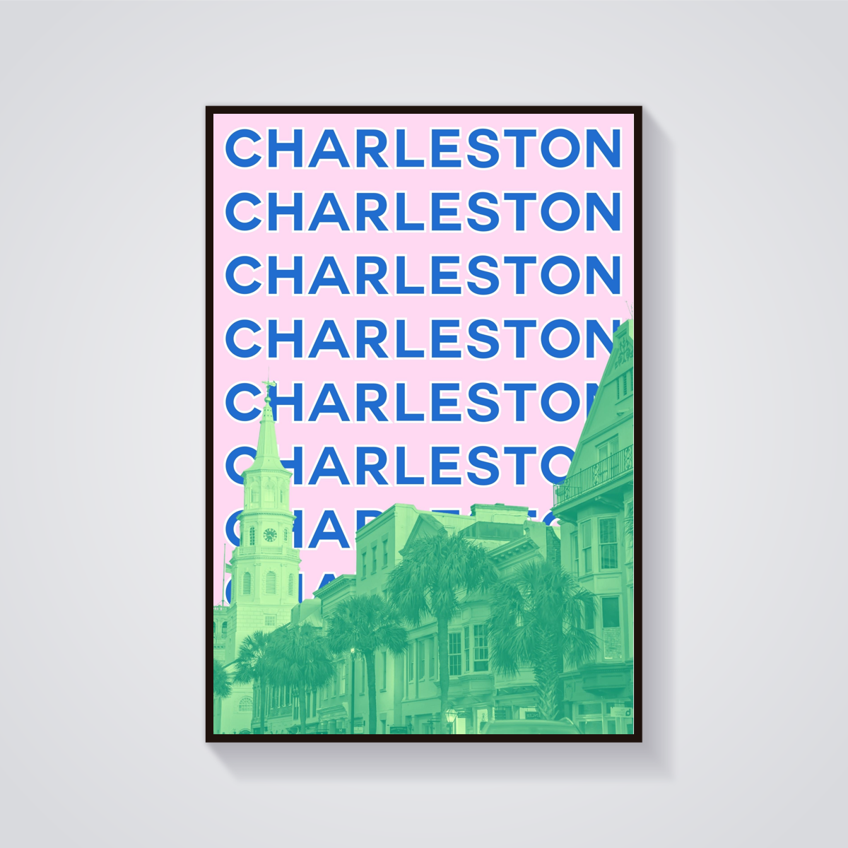 Preppy Charleston Cityscape Poster