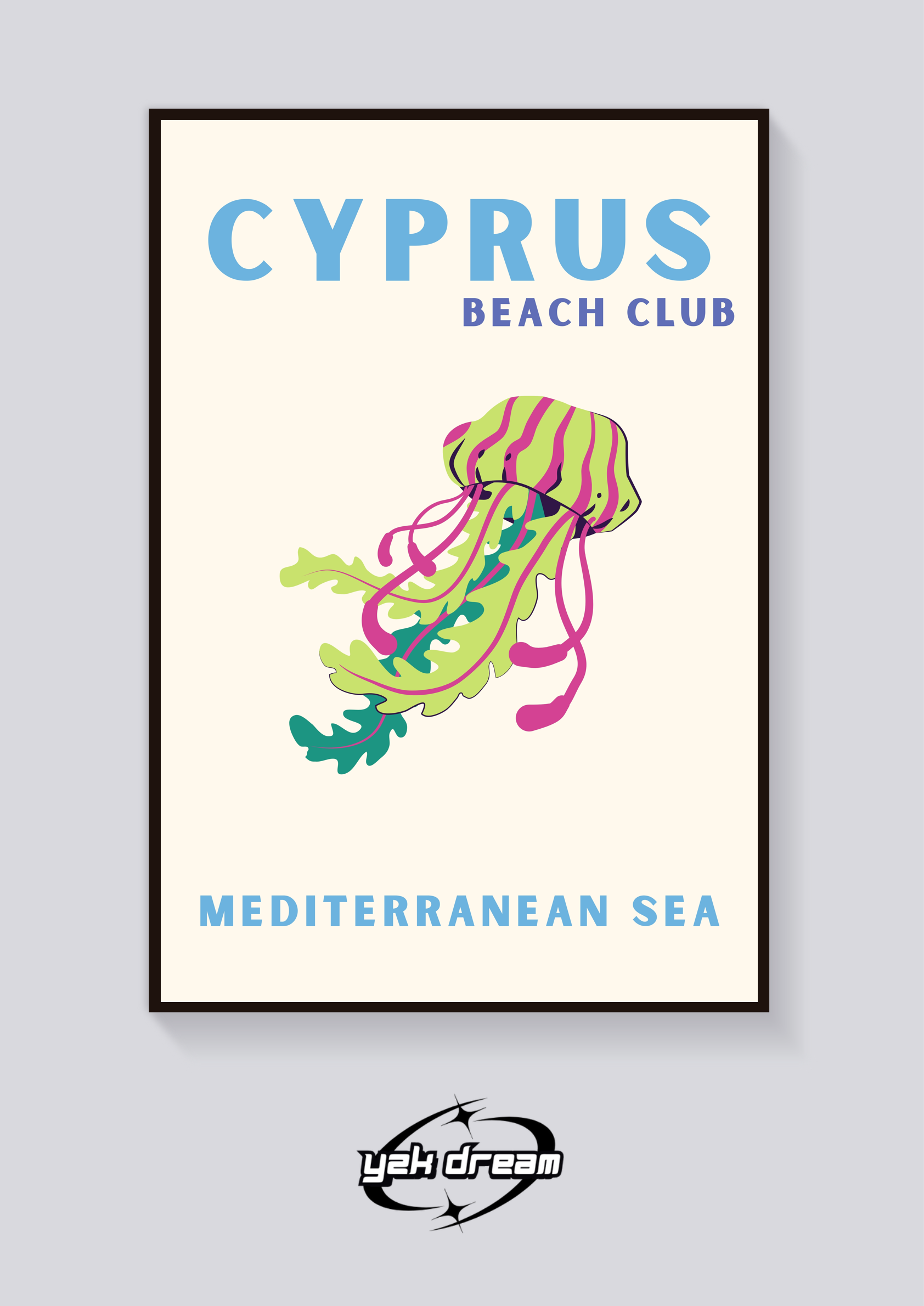 Preppy Cyprus Beach Jellyfish Poster