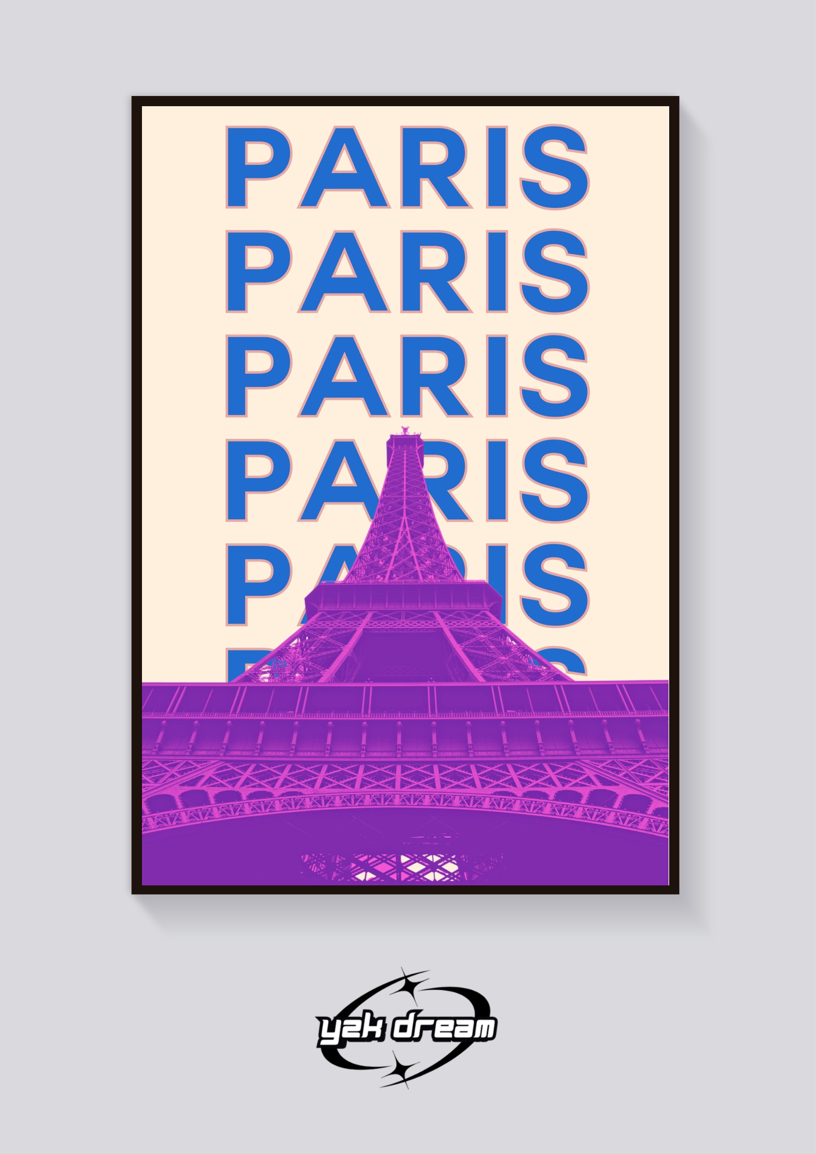 Preppy Eiffel Tower Paris Poster