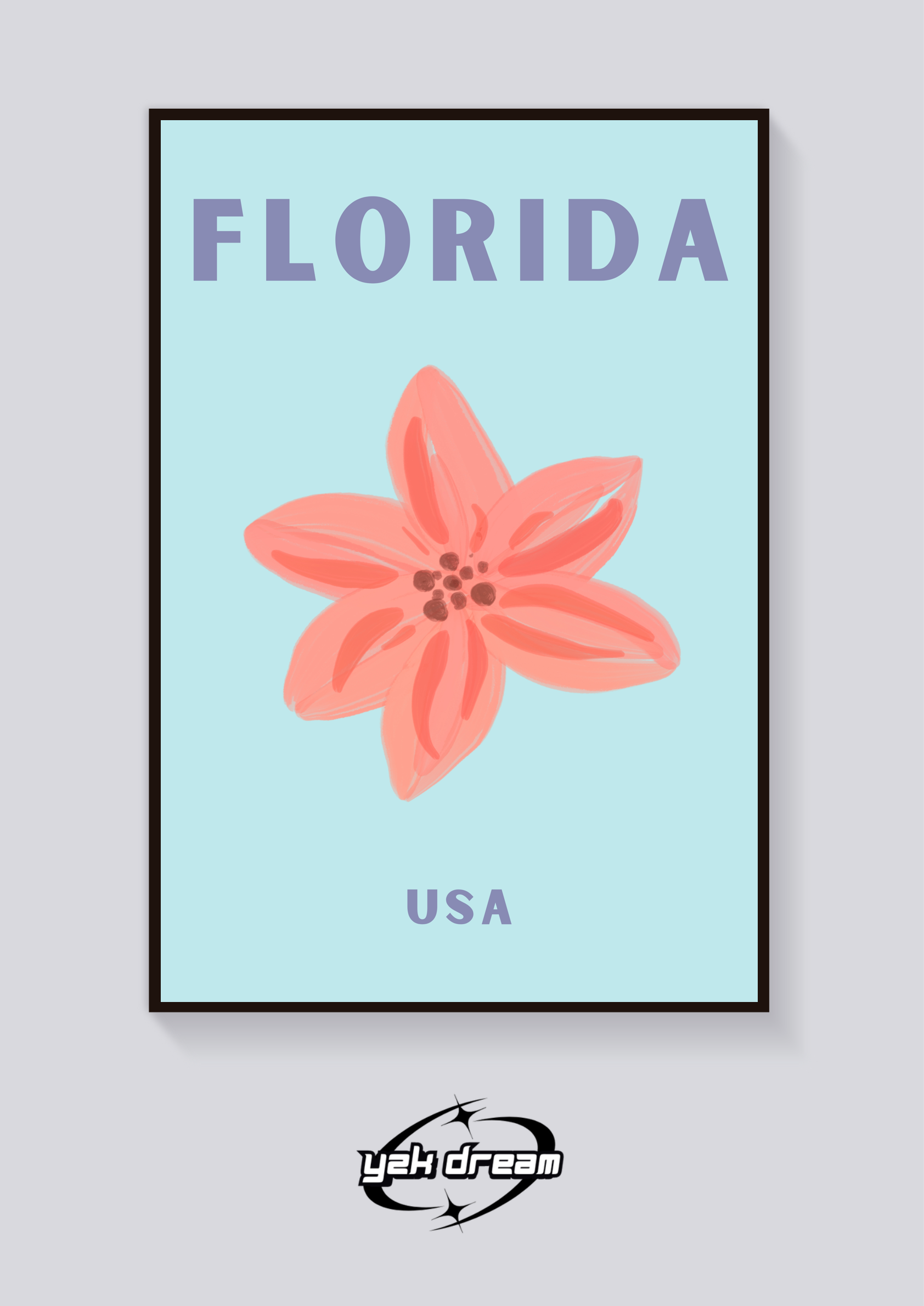 Preppy Florida Flower Aesthetic Poster
