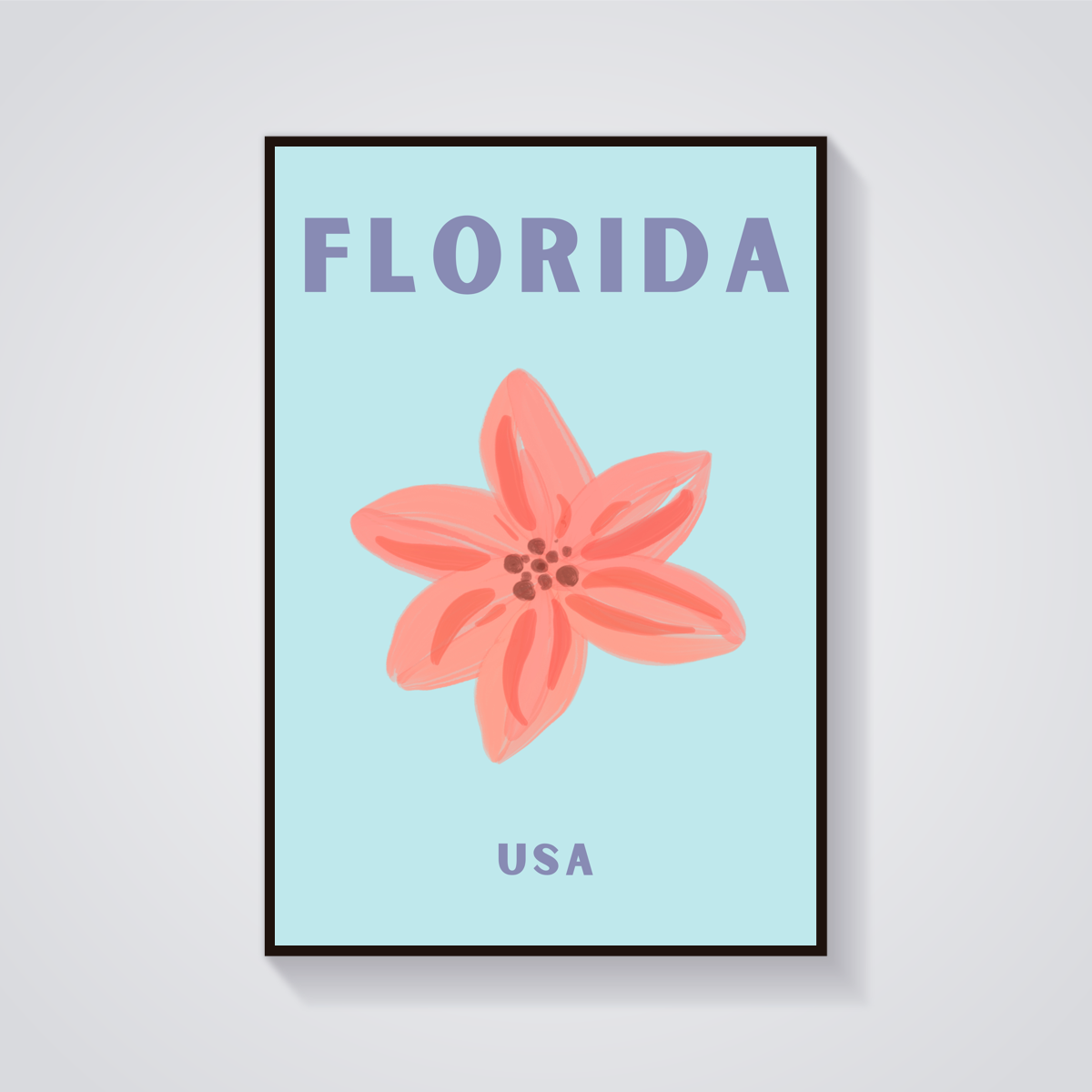 Preppy Florida Flower Aesthetic Poster
