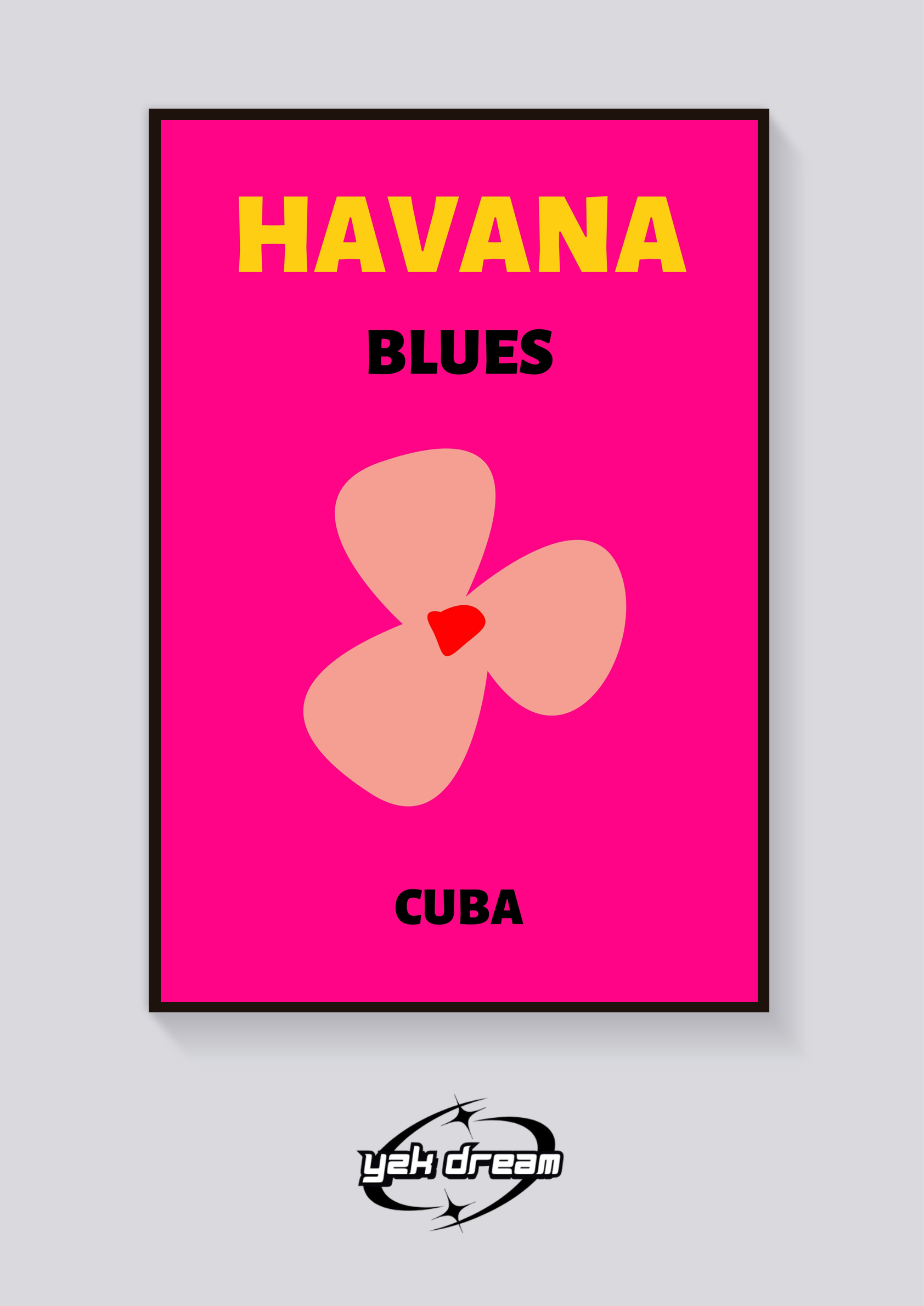 Preppy Havana Flower Cuba Poster