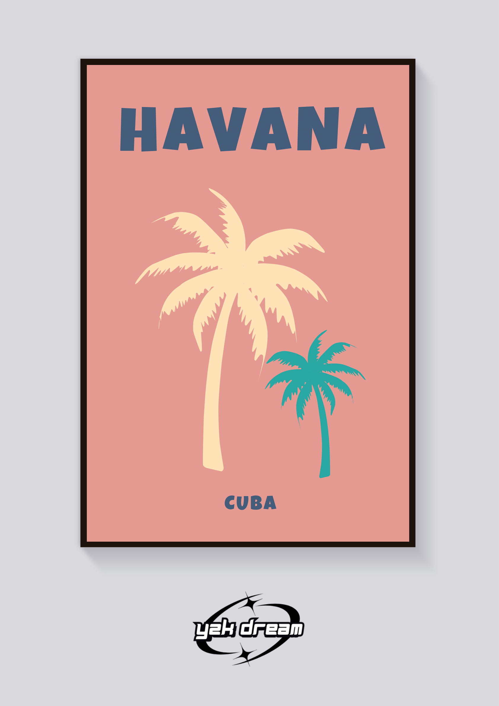 Preppy Havana Palm Trees Poster