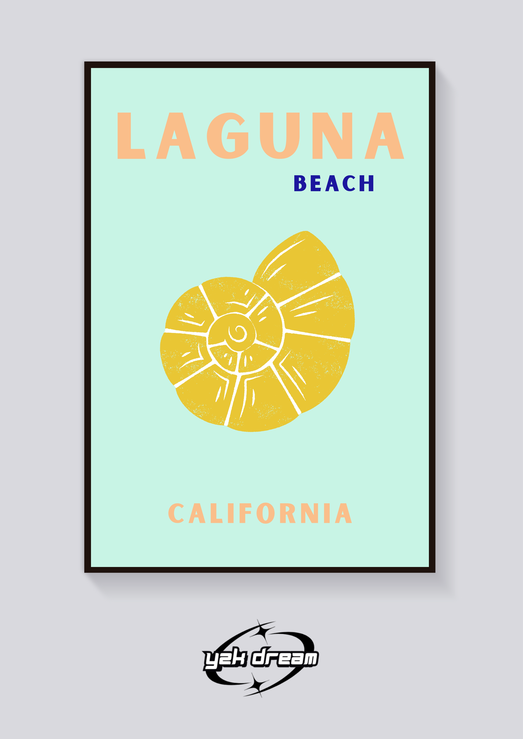 Preppy Laguna Beach Seashell Poster