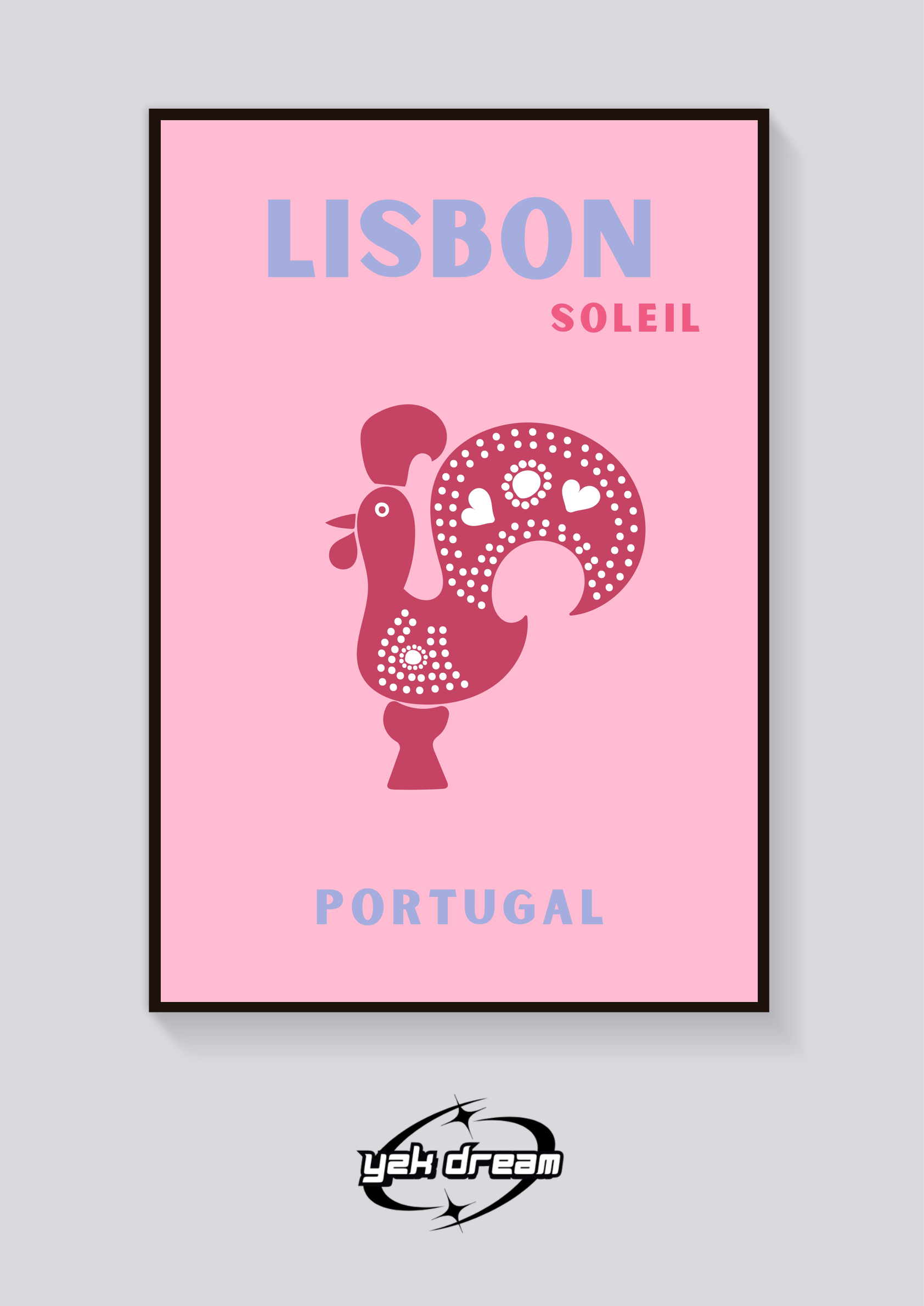 Preppy Lisbon Rooster Portugal Poster