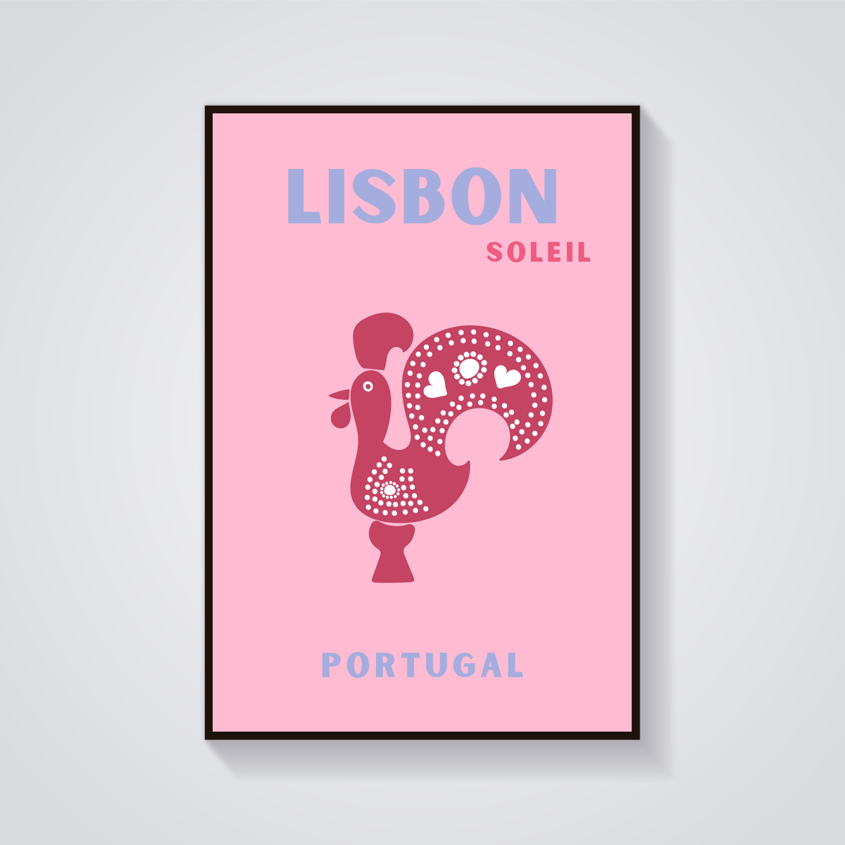 Preppy Lisbon Rooster Portugal Poster