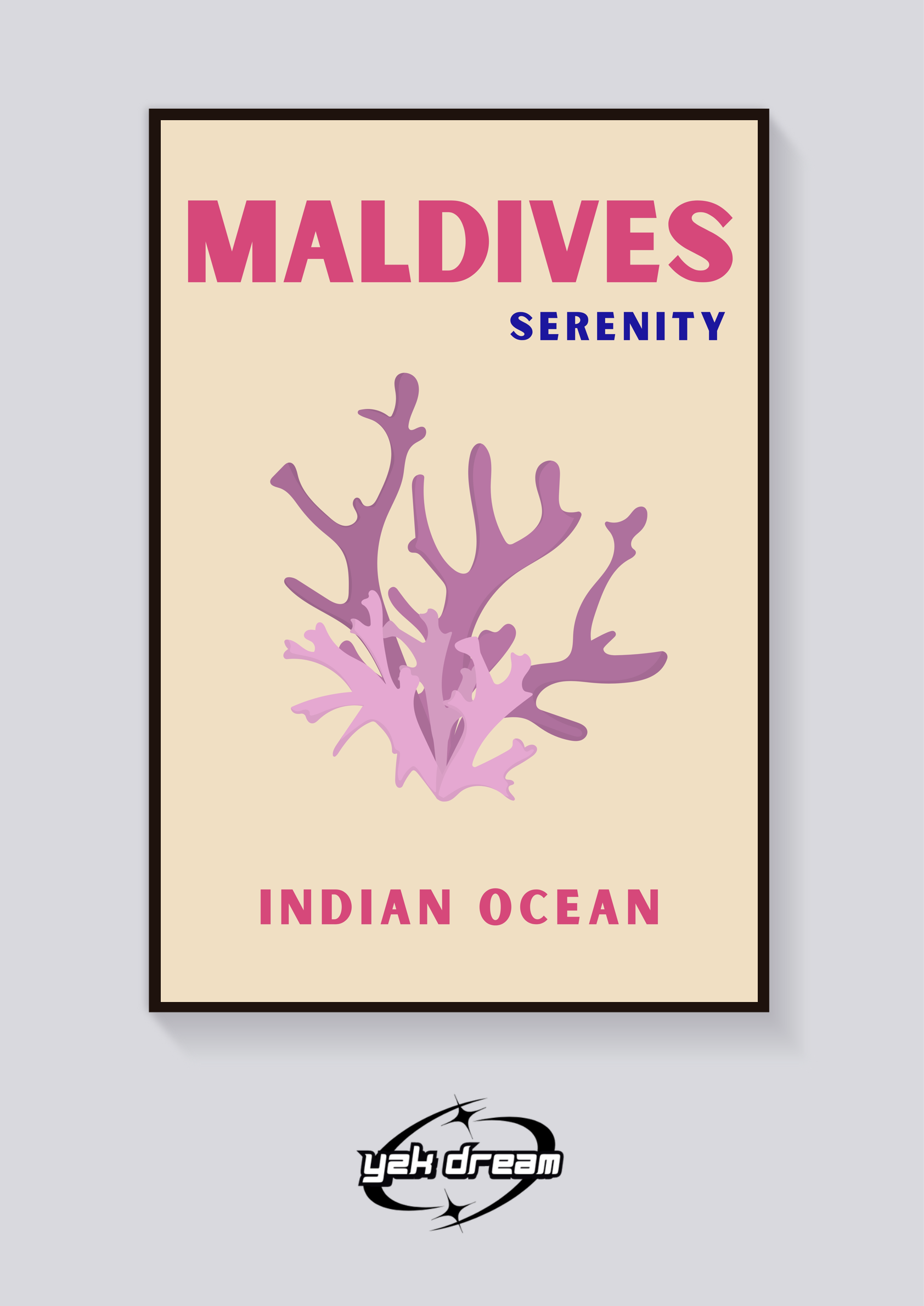 Preppy Maldives Coral Poster
