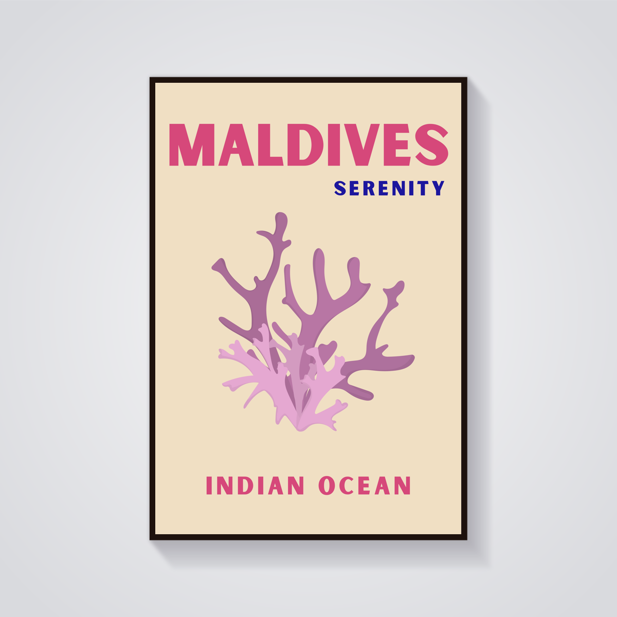 Preppy Maldives Coral Poster