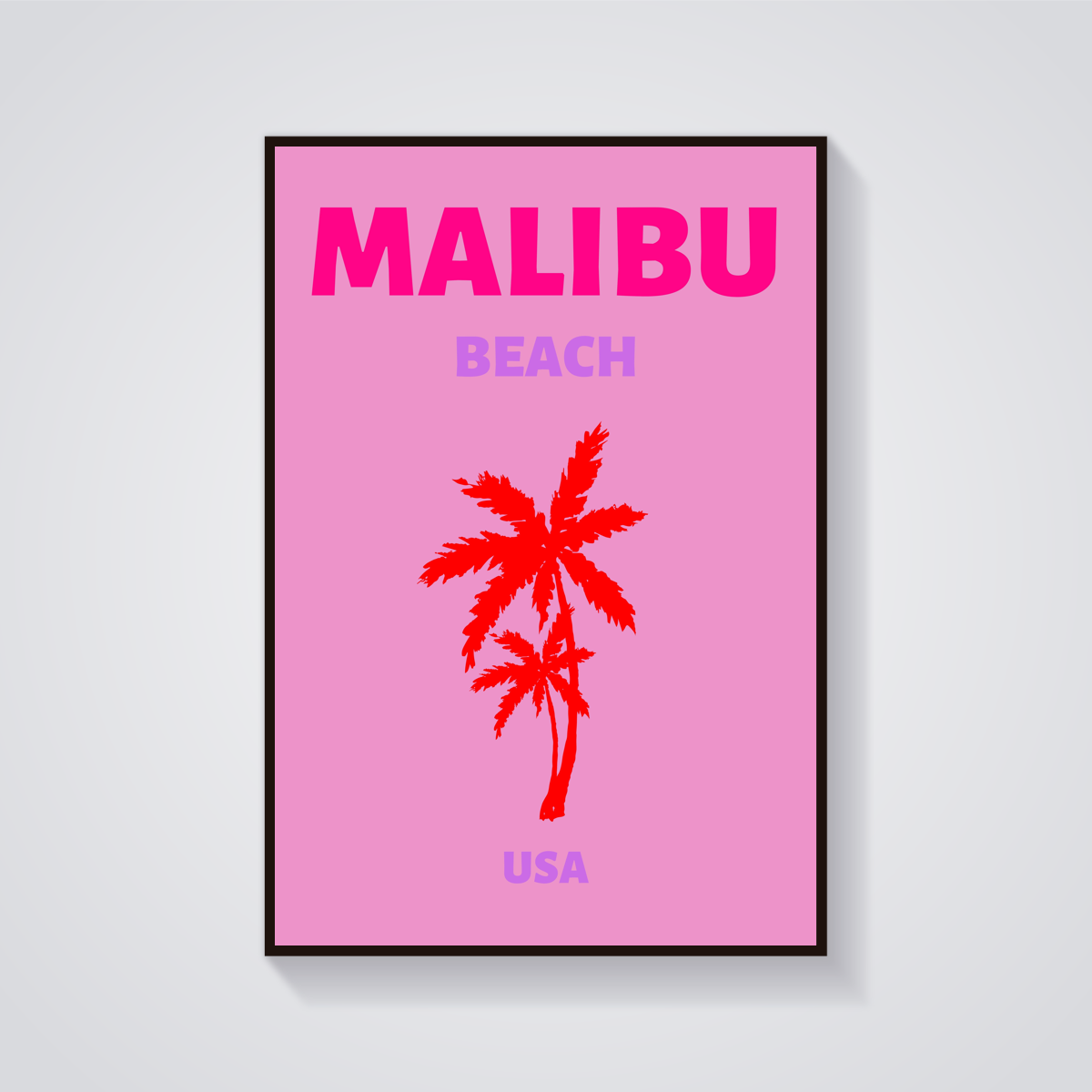 Preppy Malibu Beach Palms Poster