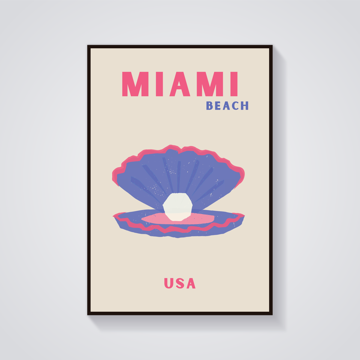 Preppy Miami Beach Clam Poster
