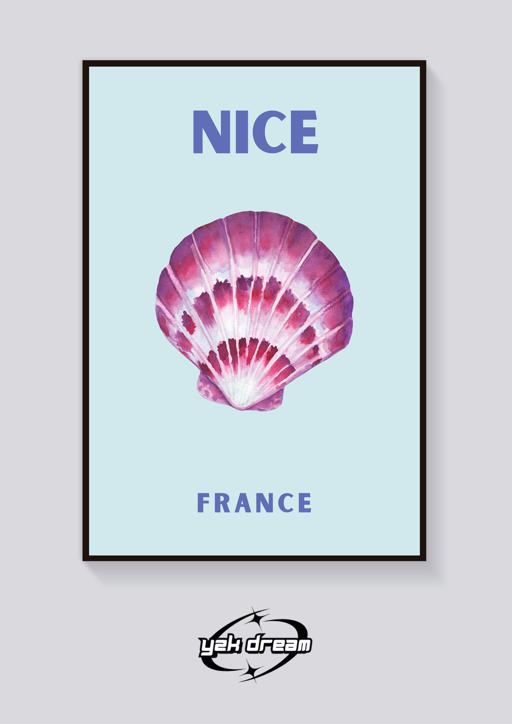 Preppy Nice France Seashell Poster