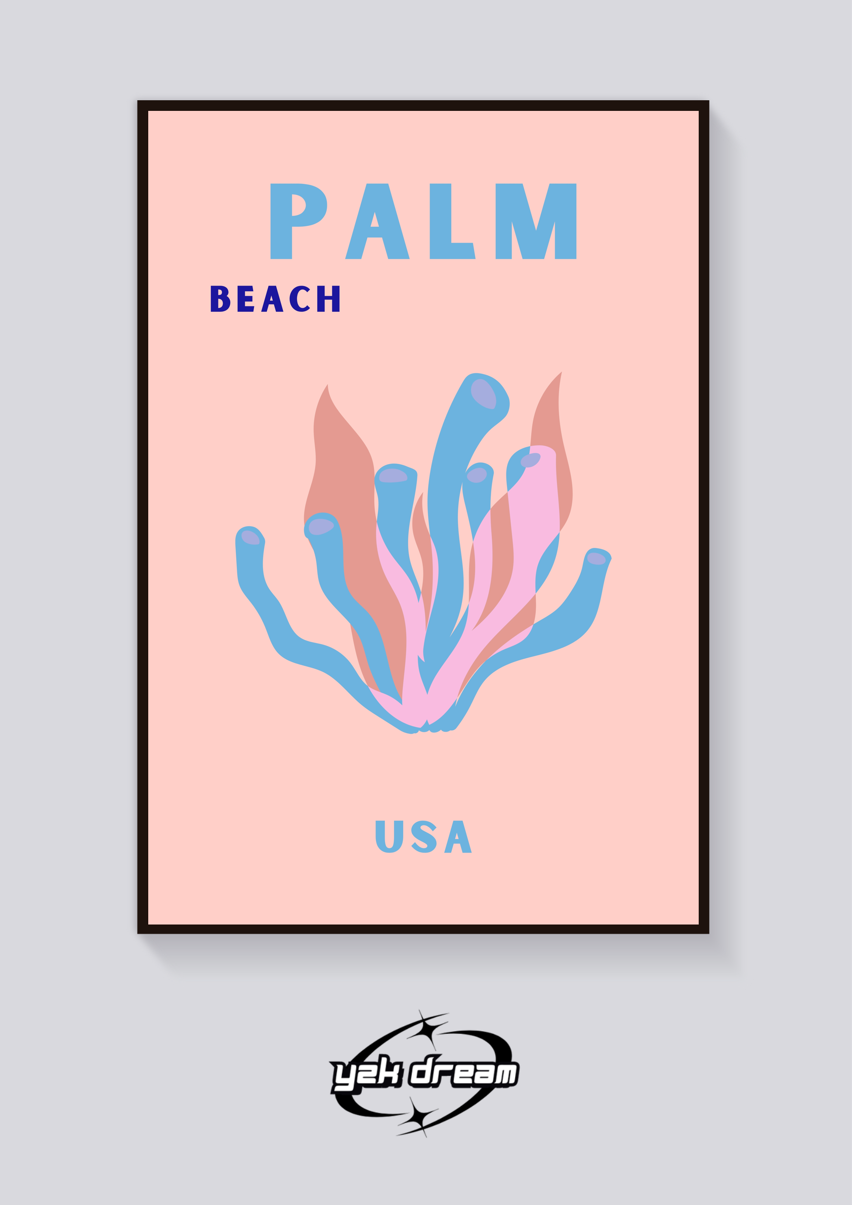 Preppy Palm Beach Coral Poster