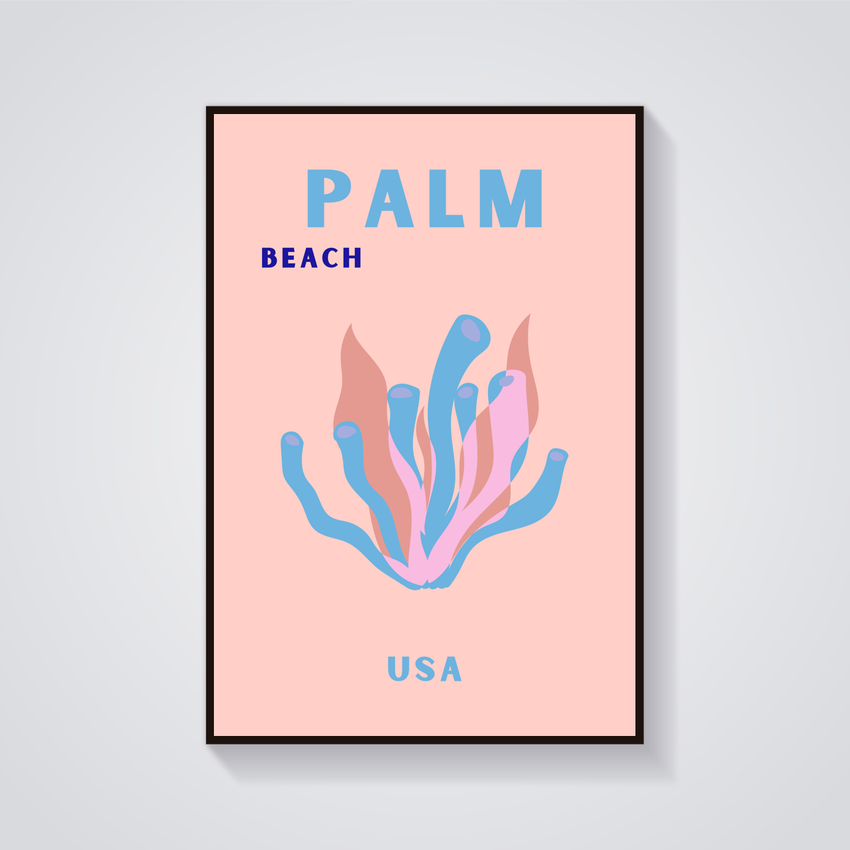 Preppy Palm Beach Coral Poster