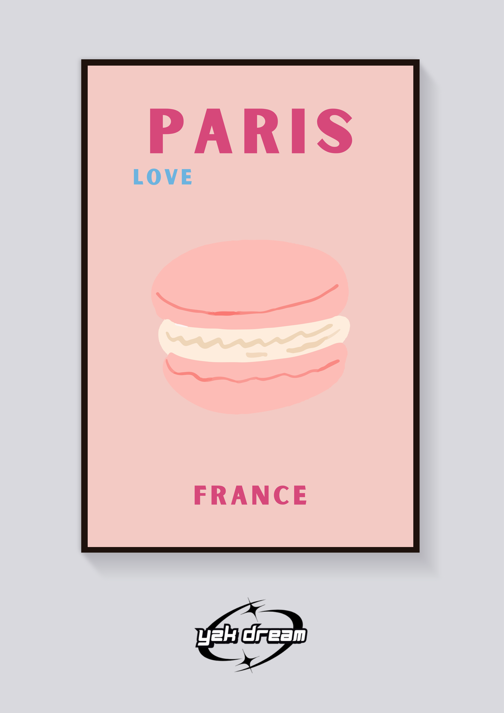 Preppy Paris Macaron Poster