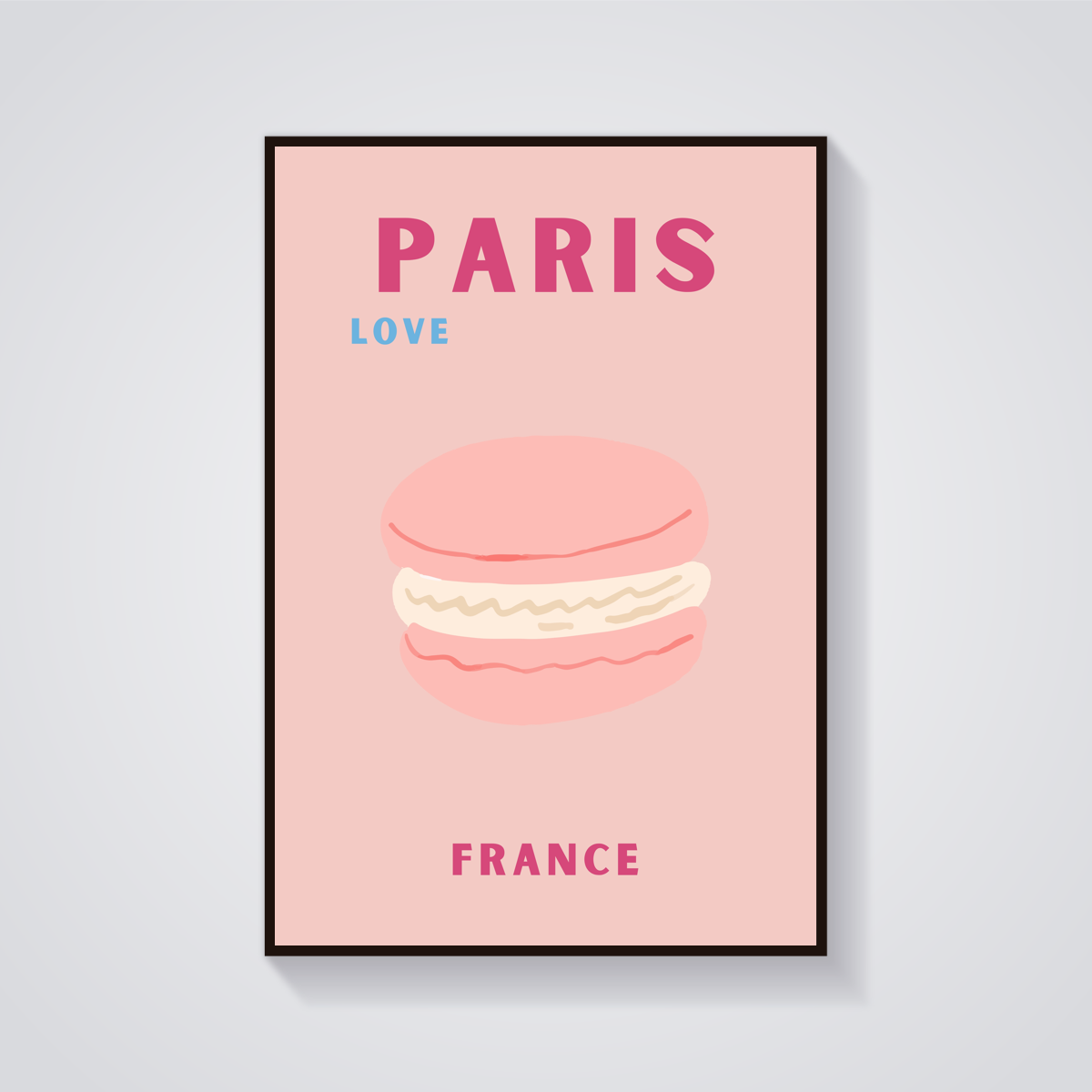 Preppy Paris Macaron Poster