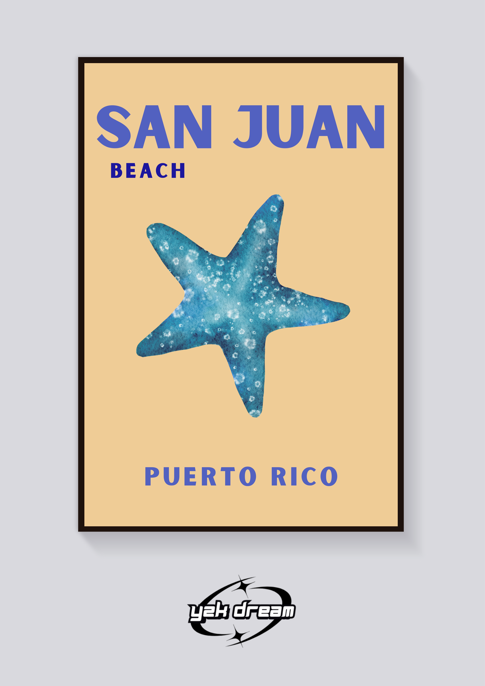 Preppy San Juan Starfish Beach Poster