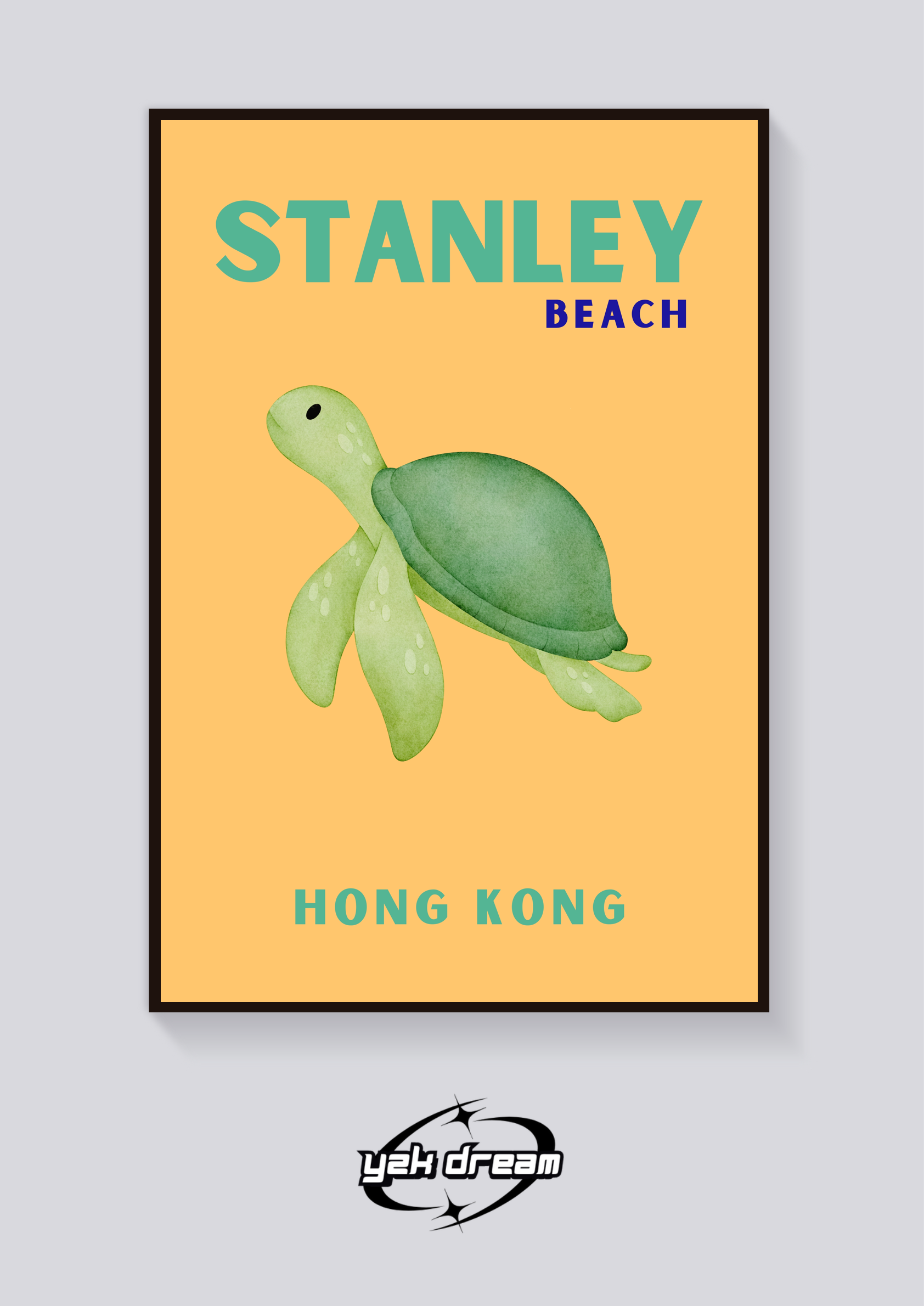 Preppy Stanley Beach Turtle Poster