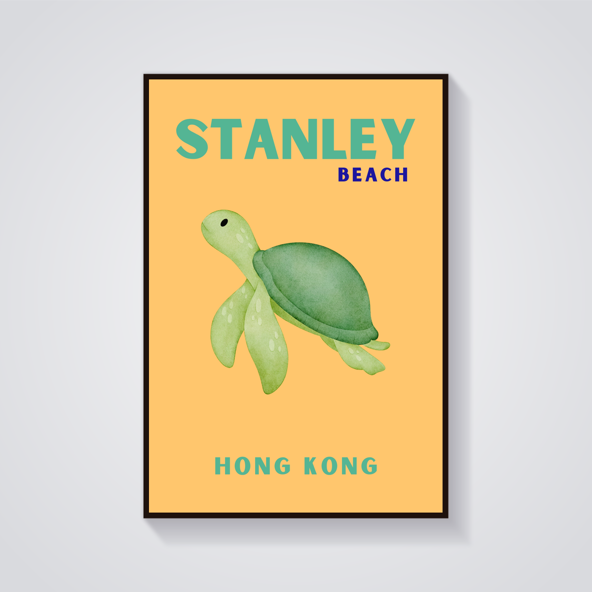 Preppy Stanley Beach Turtle Poster