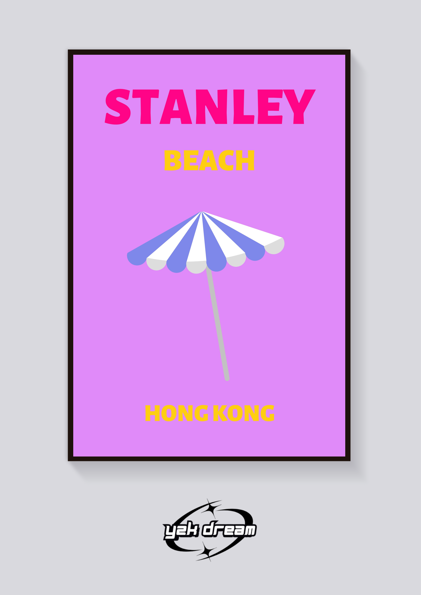 Preppy Stanley Beach Umbrella Poster