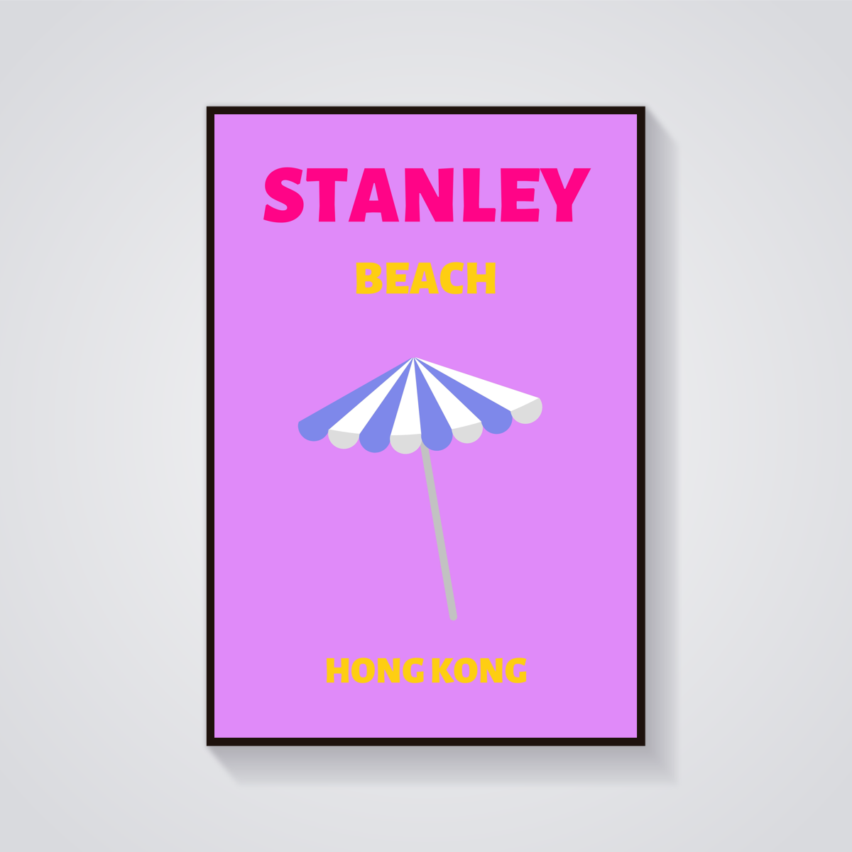 Preppy Stanley Beach Umbrella Poster