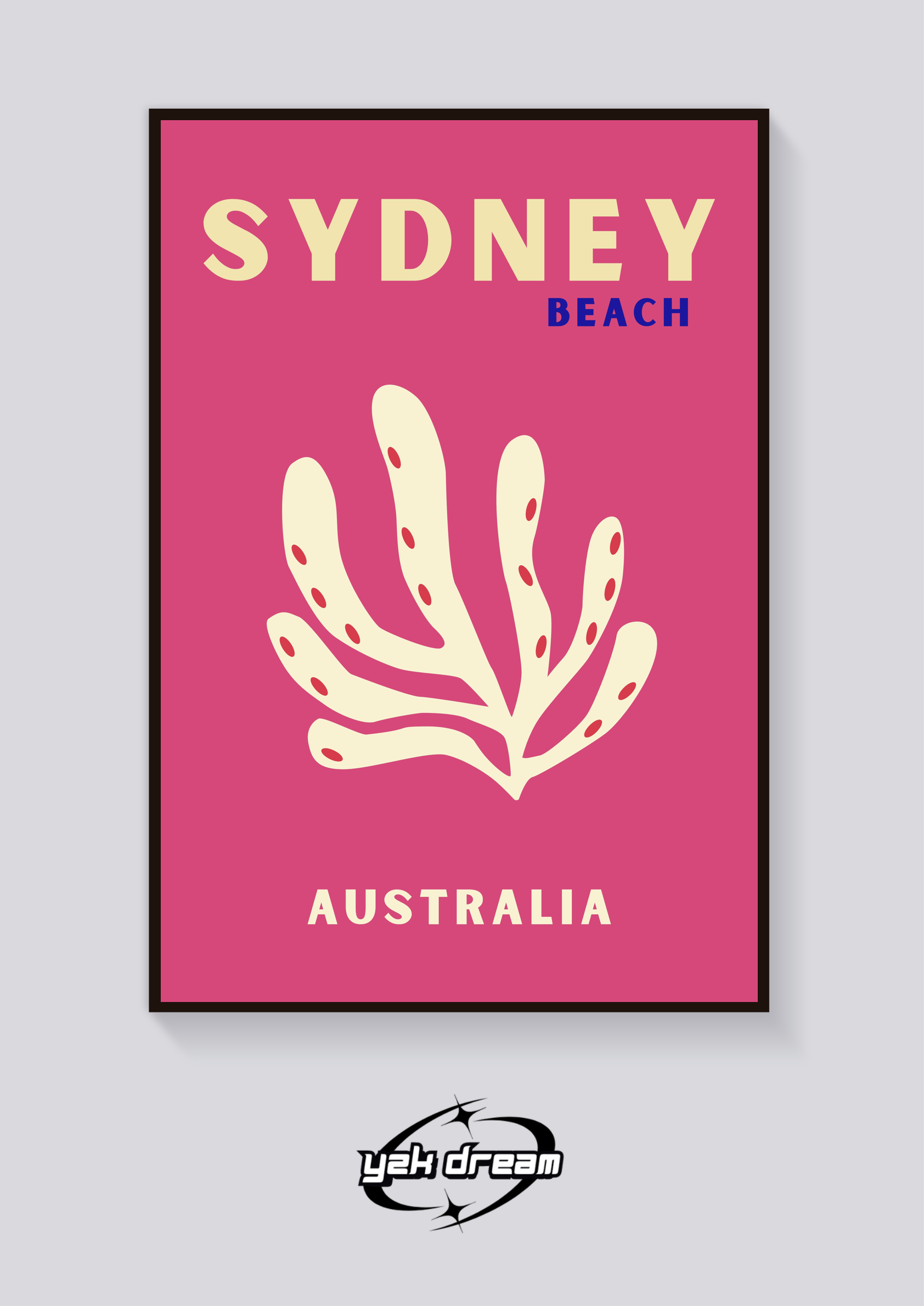 Preppy Sydney Beach Seaweed Poster