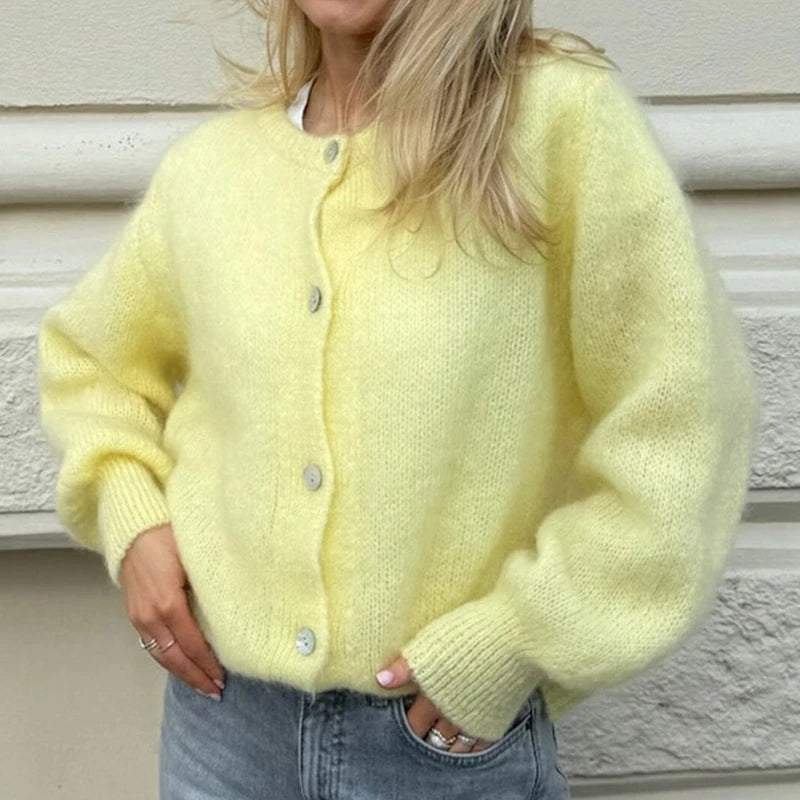 Preppy Y2K Womens Button Cardigan