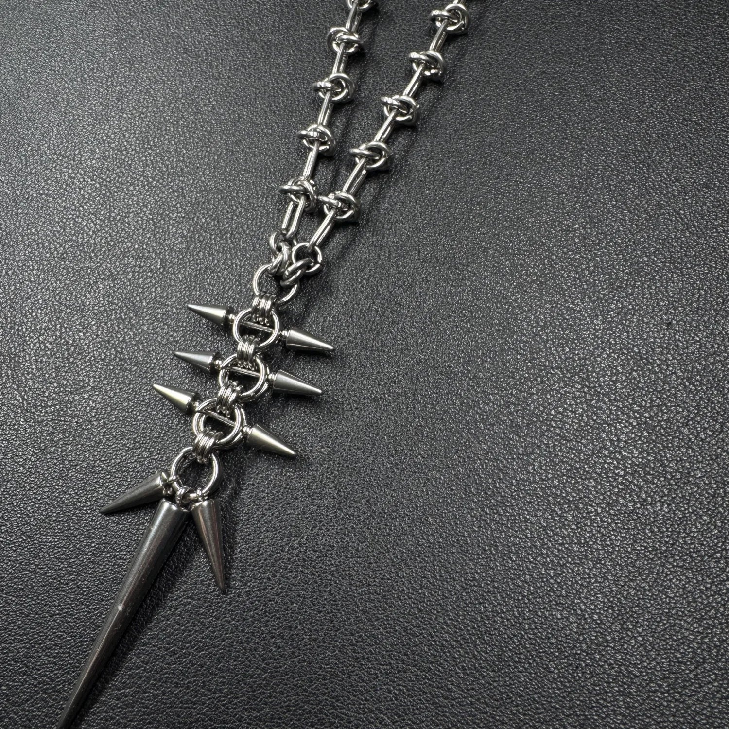 Punk Y2K Grunge Rock Spike Pendant Chain Necklace