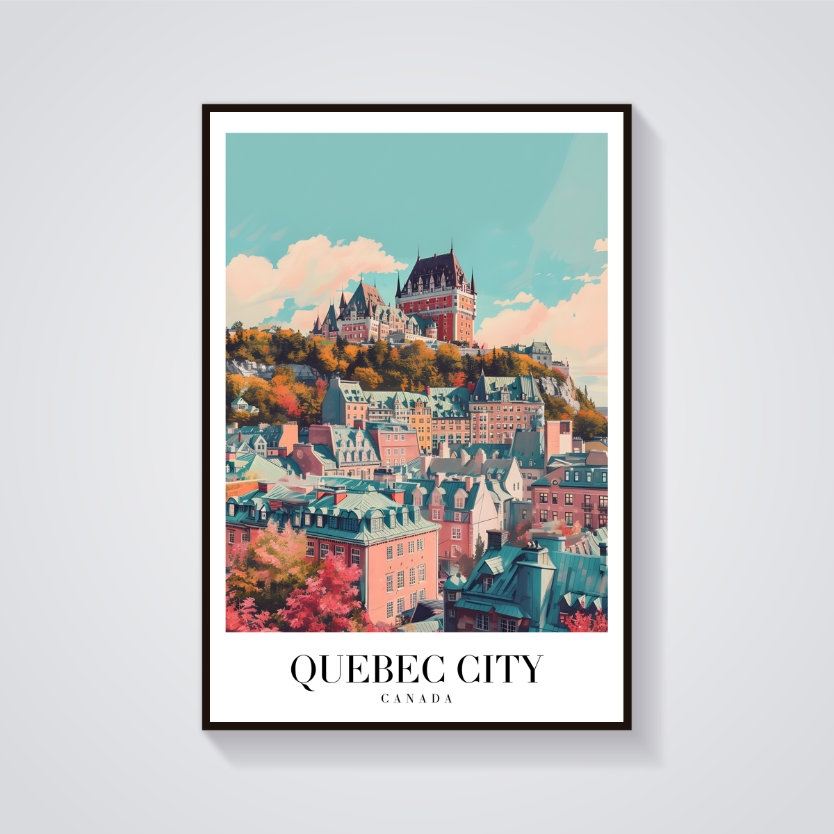 Quebec Chateau Vintage Poster