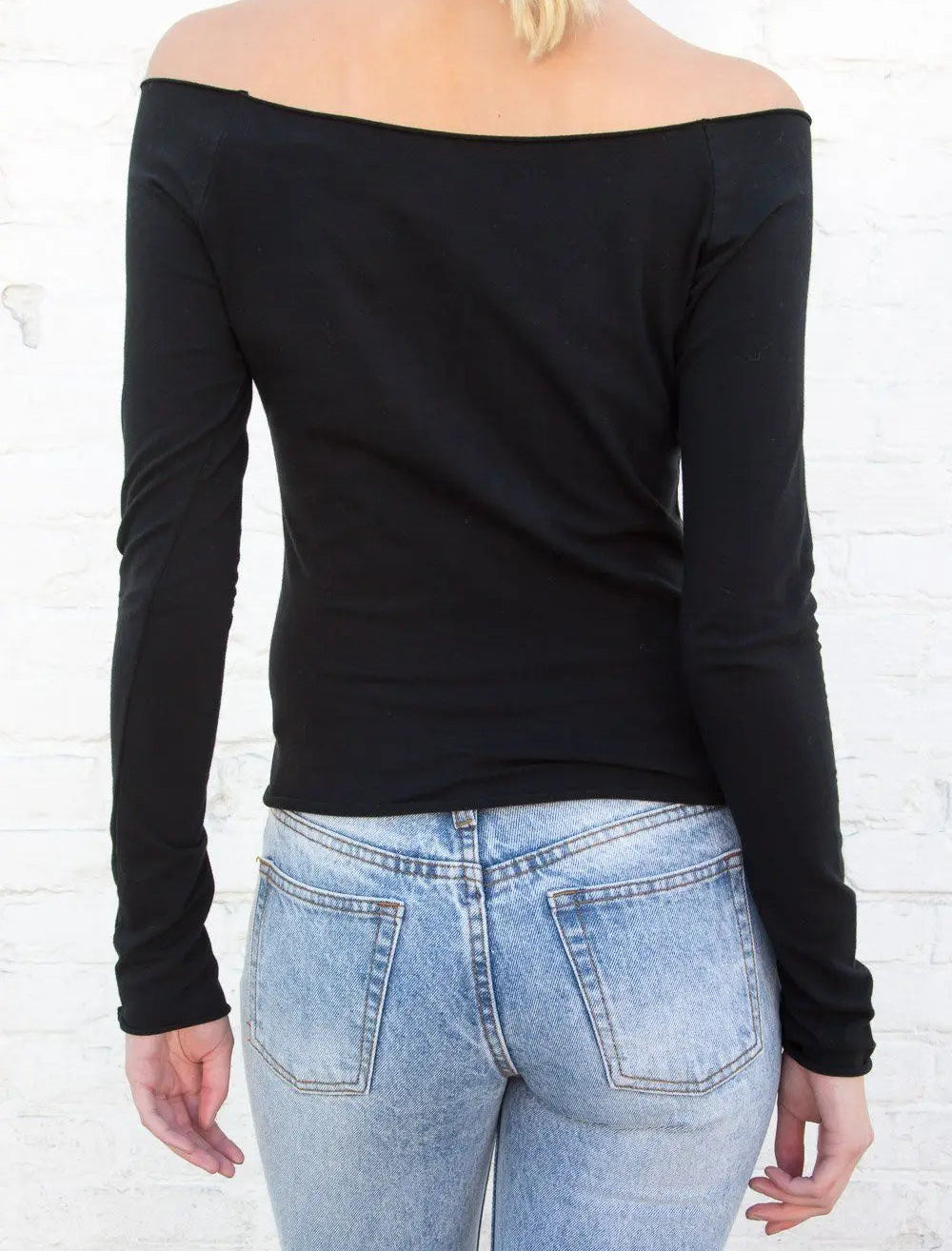 Raw Hem Y2K Slim Cropped Long Sleeve Top