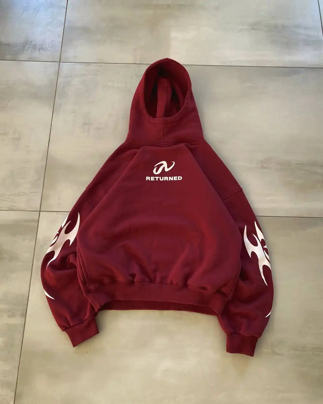 Retro Y2K Flame Print Graphic Hoodie