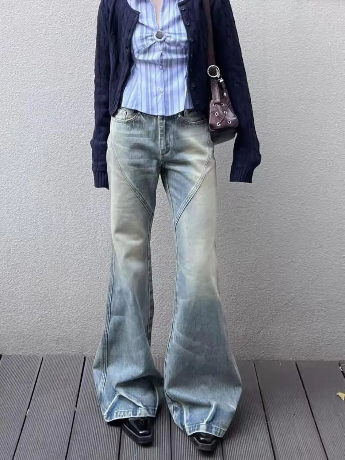 Retro Y2K Slim High Waist Flared Denim Jeans